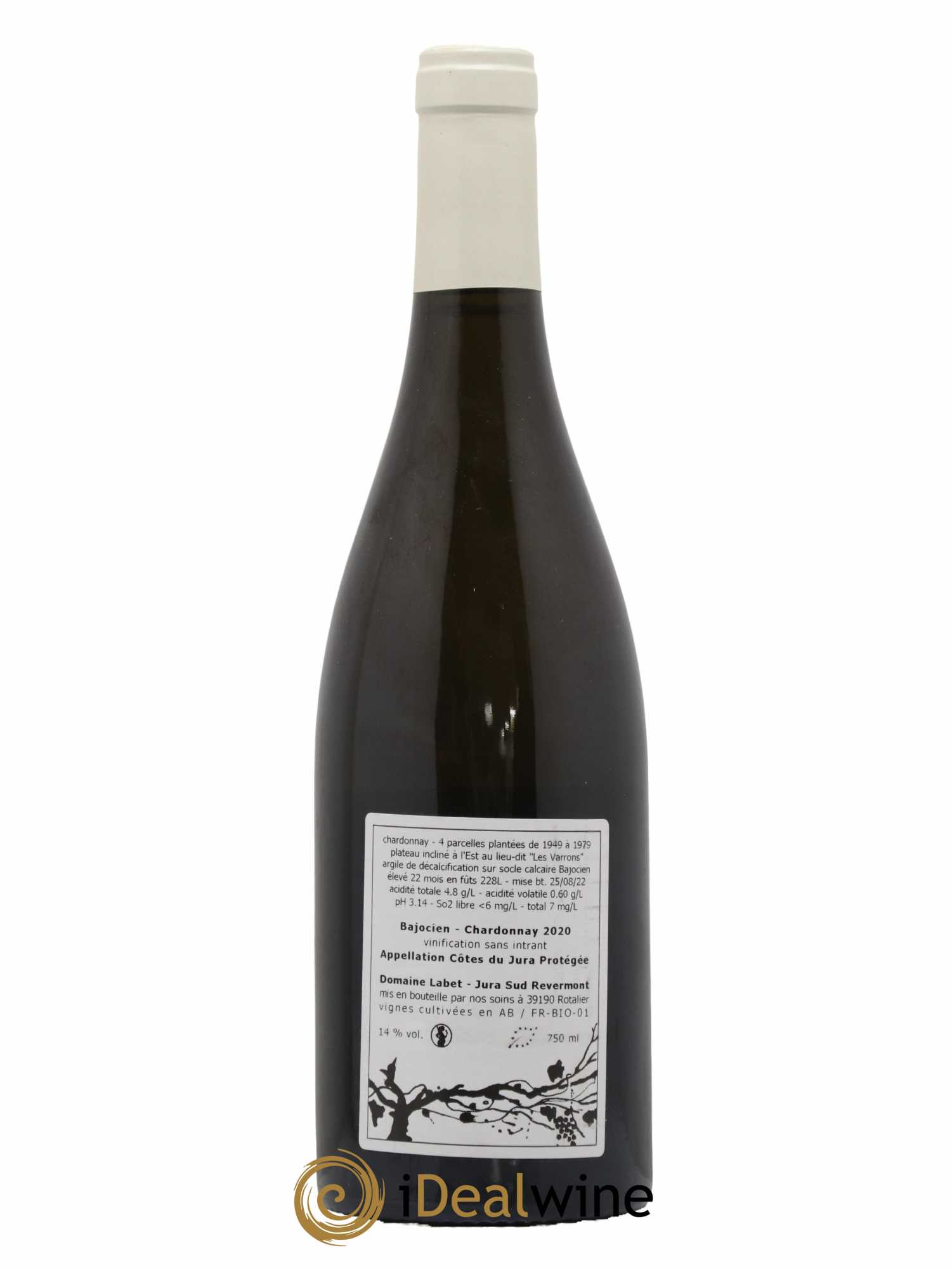 Côtes du Jura Chardonnay Bajocien Romain - Julien  - Charline Labet 2020 - Lot de 1 bouteille - 1