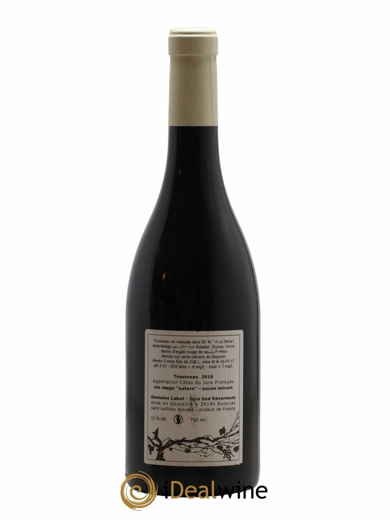 Côtes du Jura Trousseau en Massale A la Dame Labet (Domaine) 2016 - Lot de 1 bouteille - 1