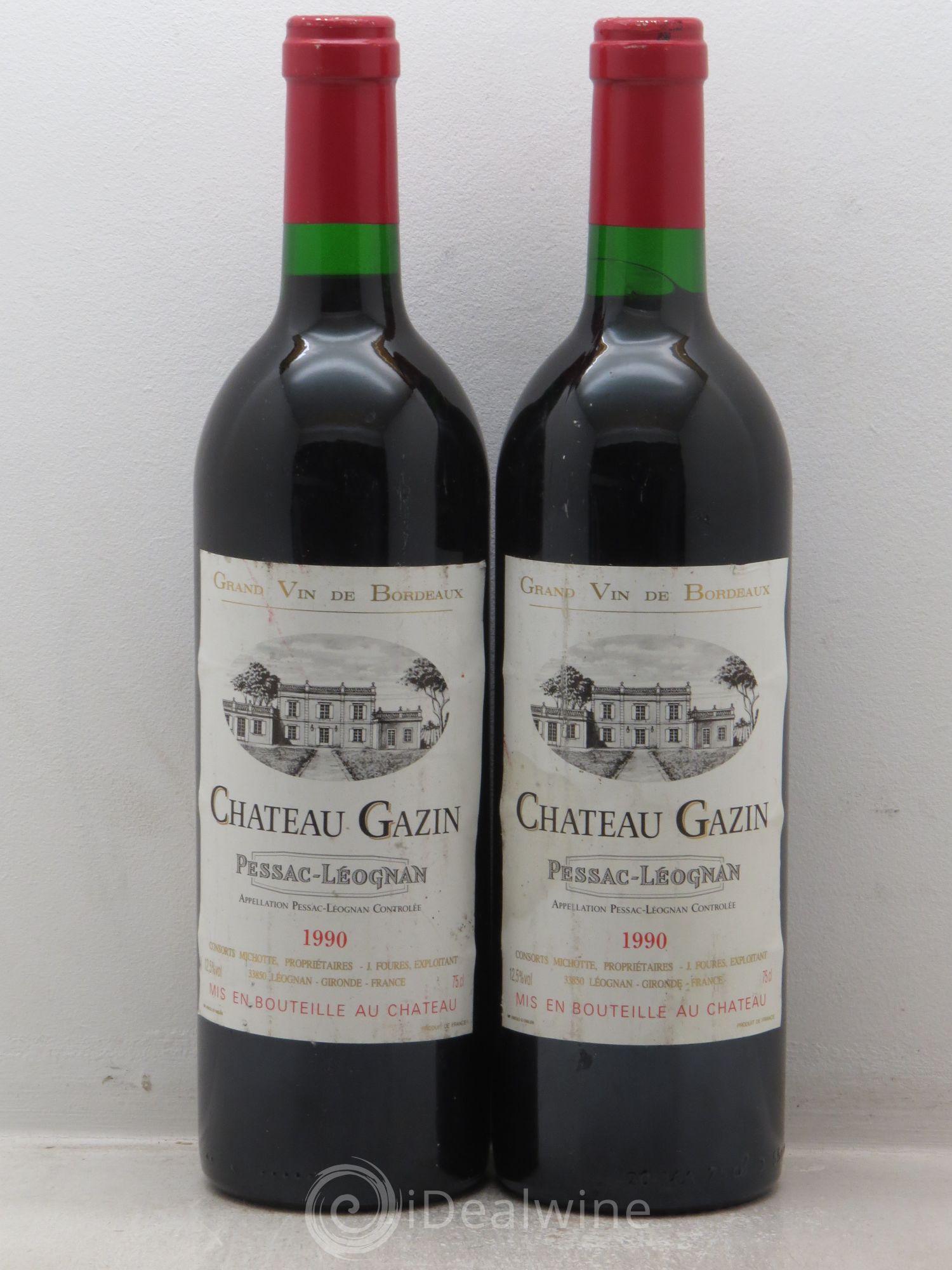 Pessac-Léognan Château Gazin 1990 - Posten von 2 Flaschen - 0