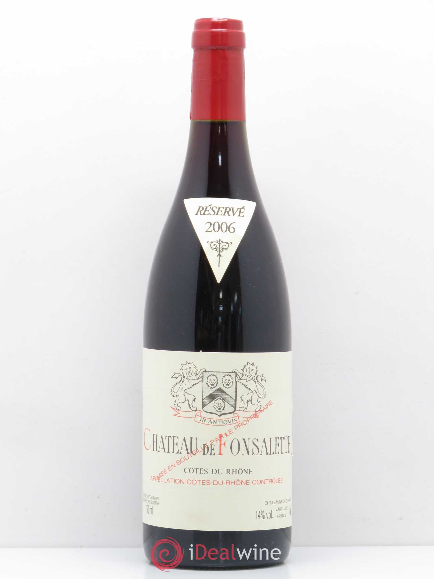 Côtes-du-Rhône Château de Fonsalette Emmanuel Reynaud 2006 - Lot de 1 bouteille - 0