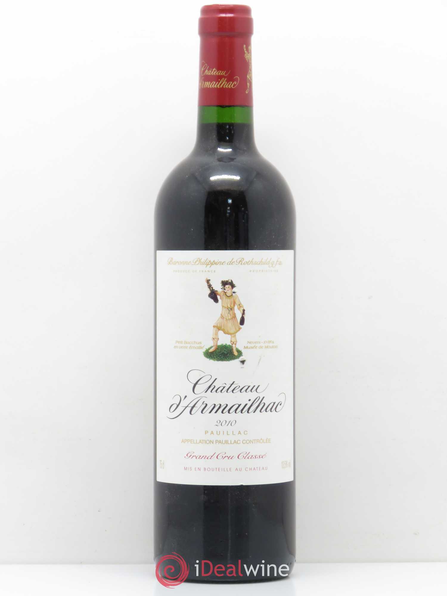 Château d' Armailhac - Mouton Baron(ne) Philippe 5ème Grand Cru Classé 2010 - Lot de 1 bouteille - 0