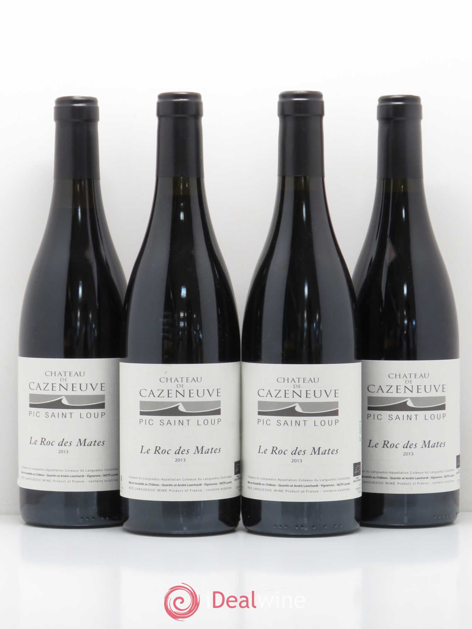 Divers Pic Saint Loup Le Roc des Mates Château de Cazeneuve 2013 - Posten von 4 Flaschen - 0