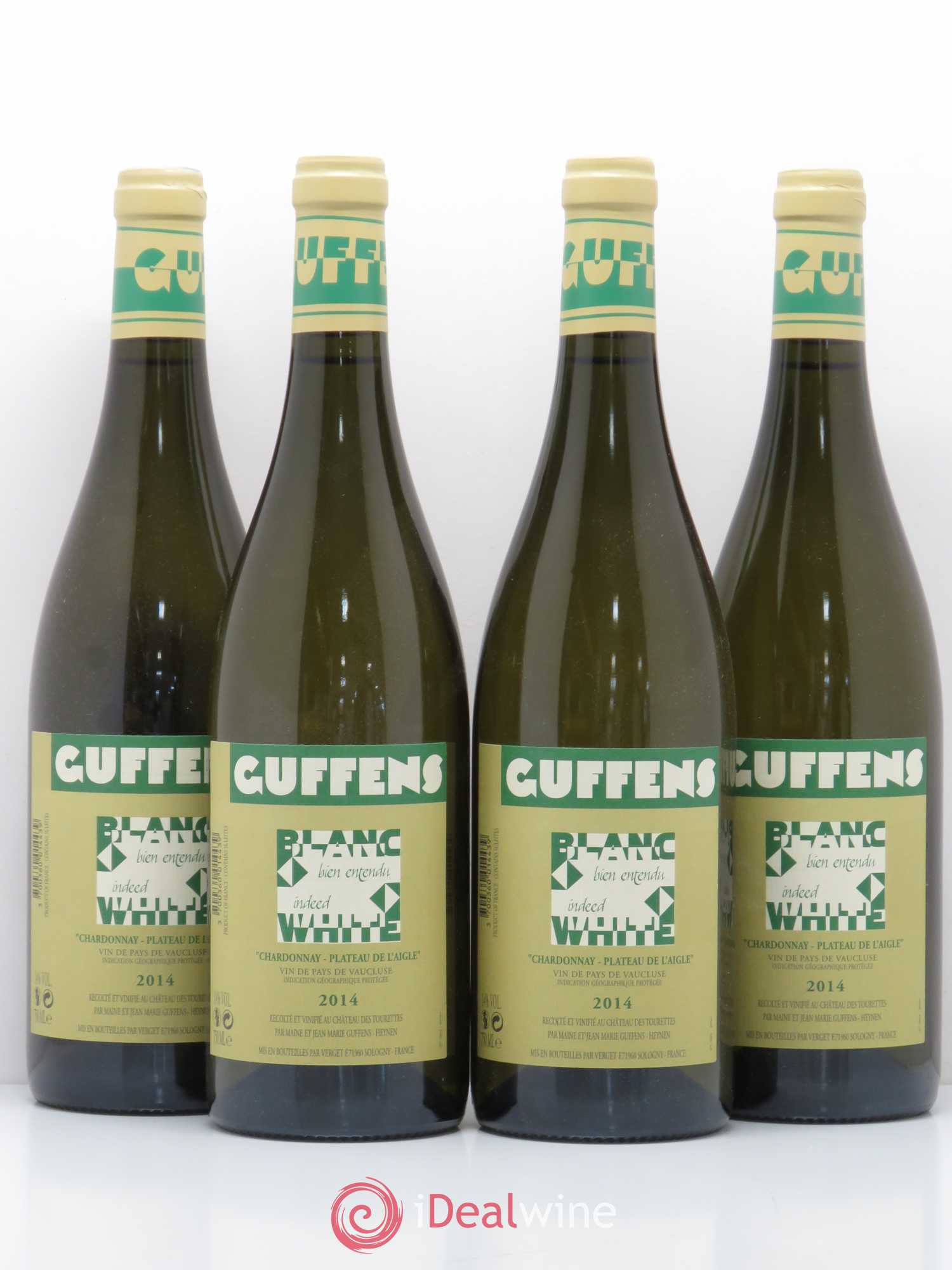 Divers IGP Vaucluse Chardonnay Plateau de l'Aigle bien entendu Guffens Château des Tourettes 2014 - Lot de 4 bouteilles - 0