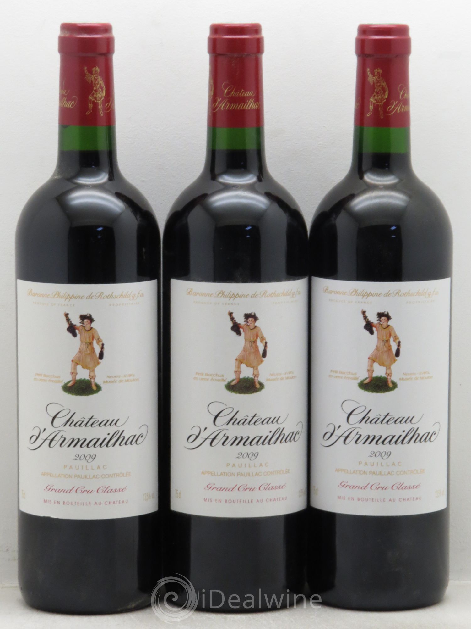 Château d' Armailhac - Mouton Baron(ne) Philippe 5ème Grand Cru Classé 2009 - Lot de 3 bouteilles - 0