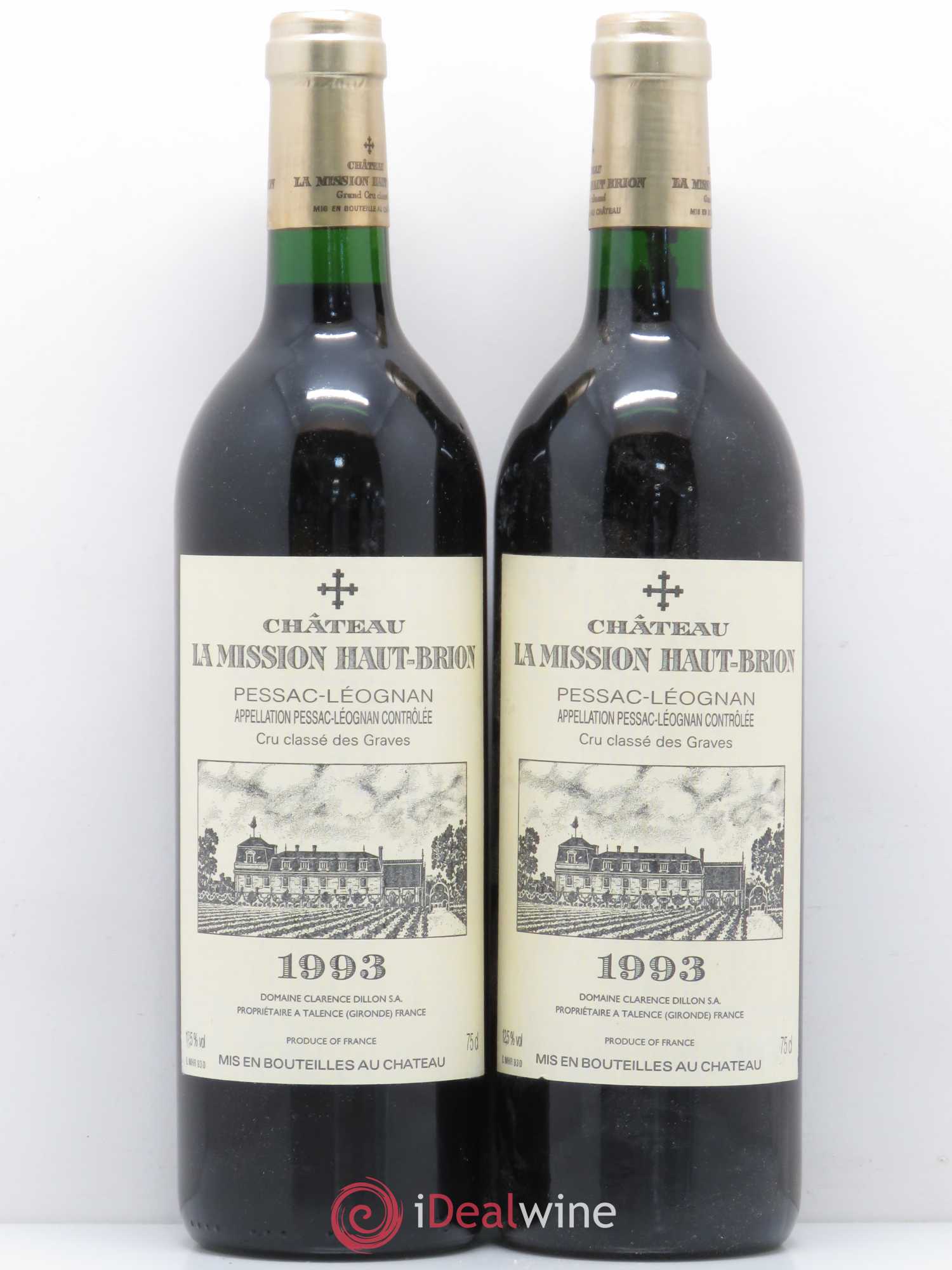 Château la Mission Haut-Brion Cru Classé de Graves 1993 - Lot de 2 bouteilles - 0