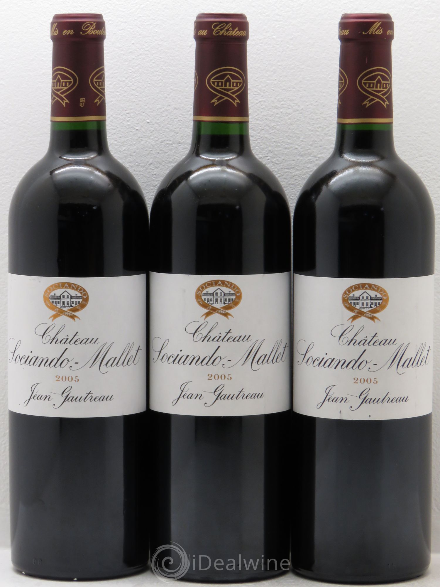 Château Sociando Mallet 2005 - Lot de 3 bouteilles - 0