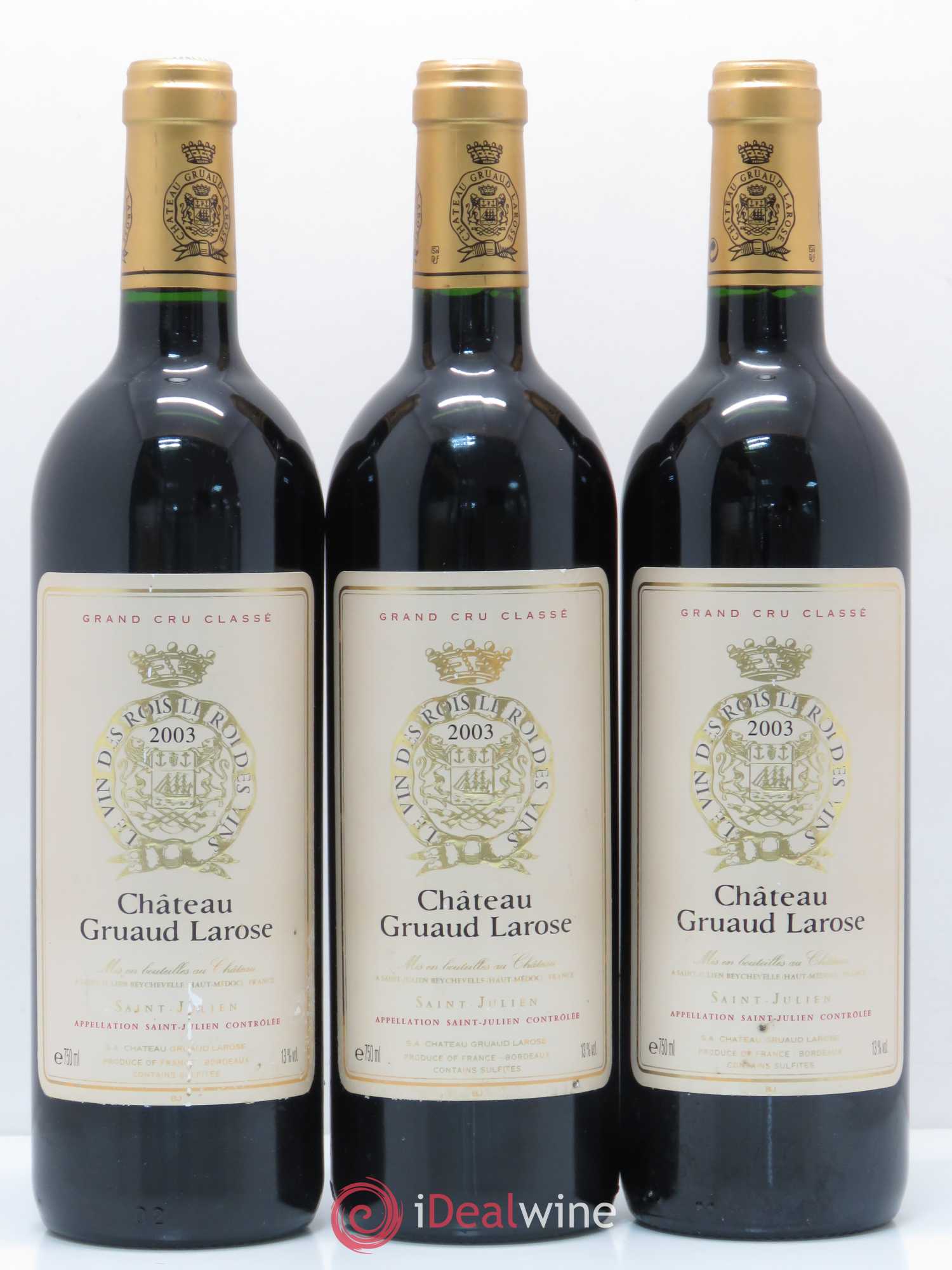 Château Gruaud Larose 2ème Grand Cru Classé 2003 - Lot de 3 bouteilles - 0