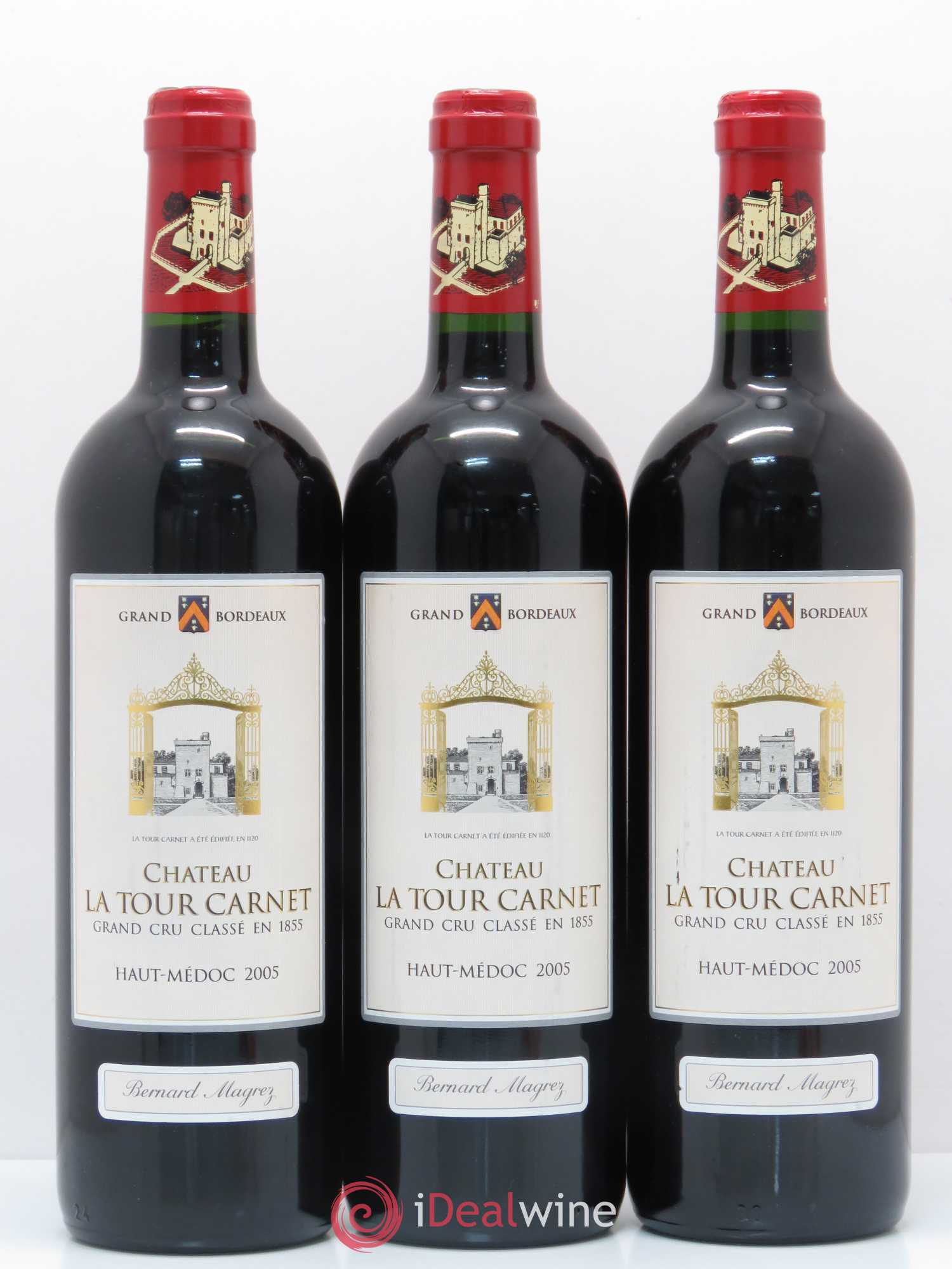 Château la Tour Carnet 4ème Grand Cru Classé 2005 - Lot de 3 bouteilles - 0