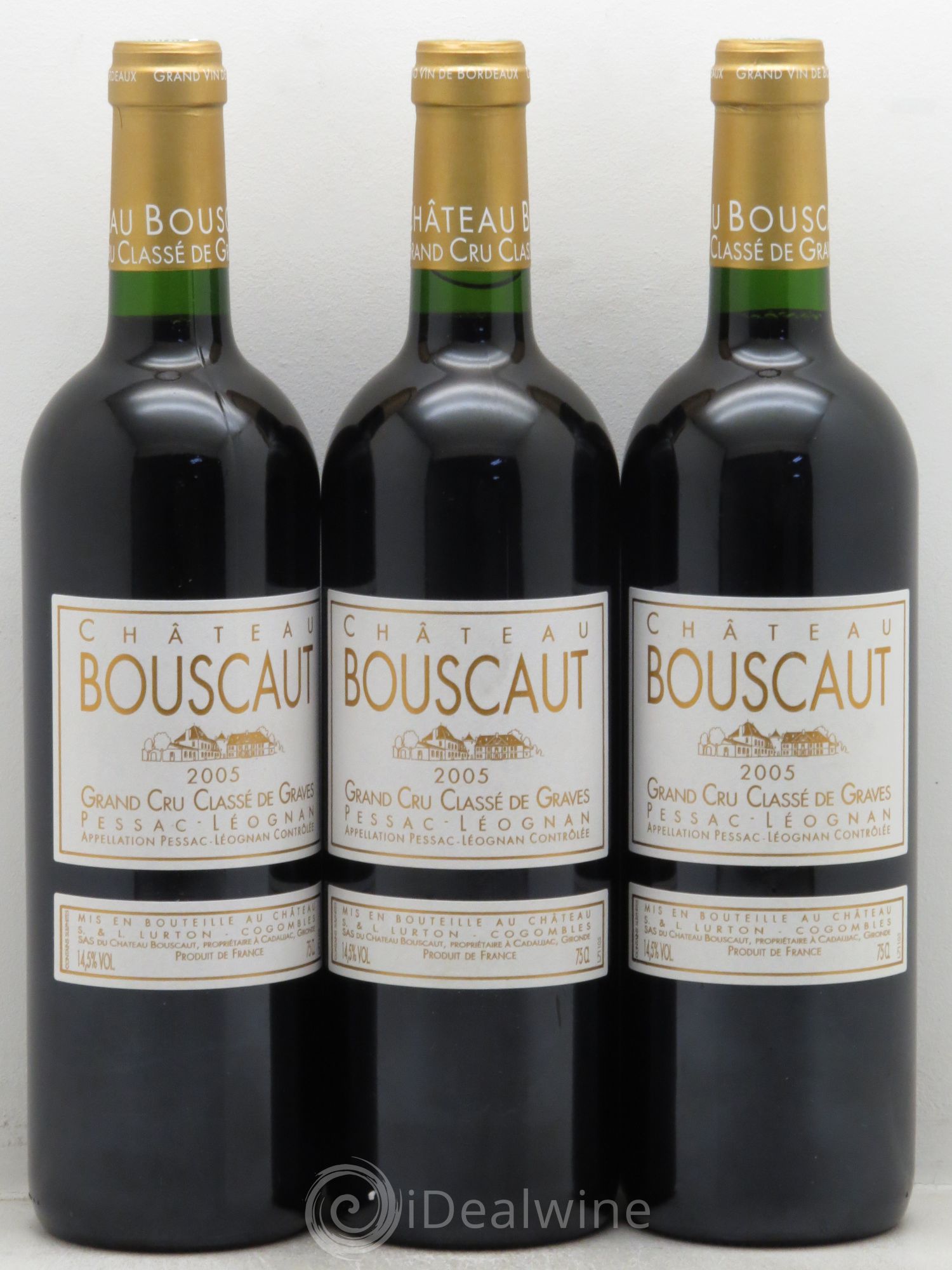 Château Bouscaut Cru Classé de Graves 2005 - Lot de 3 bouteilles - 0