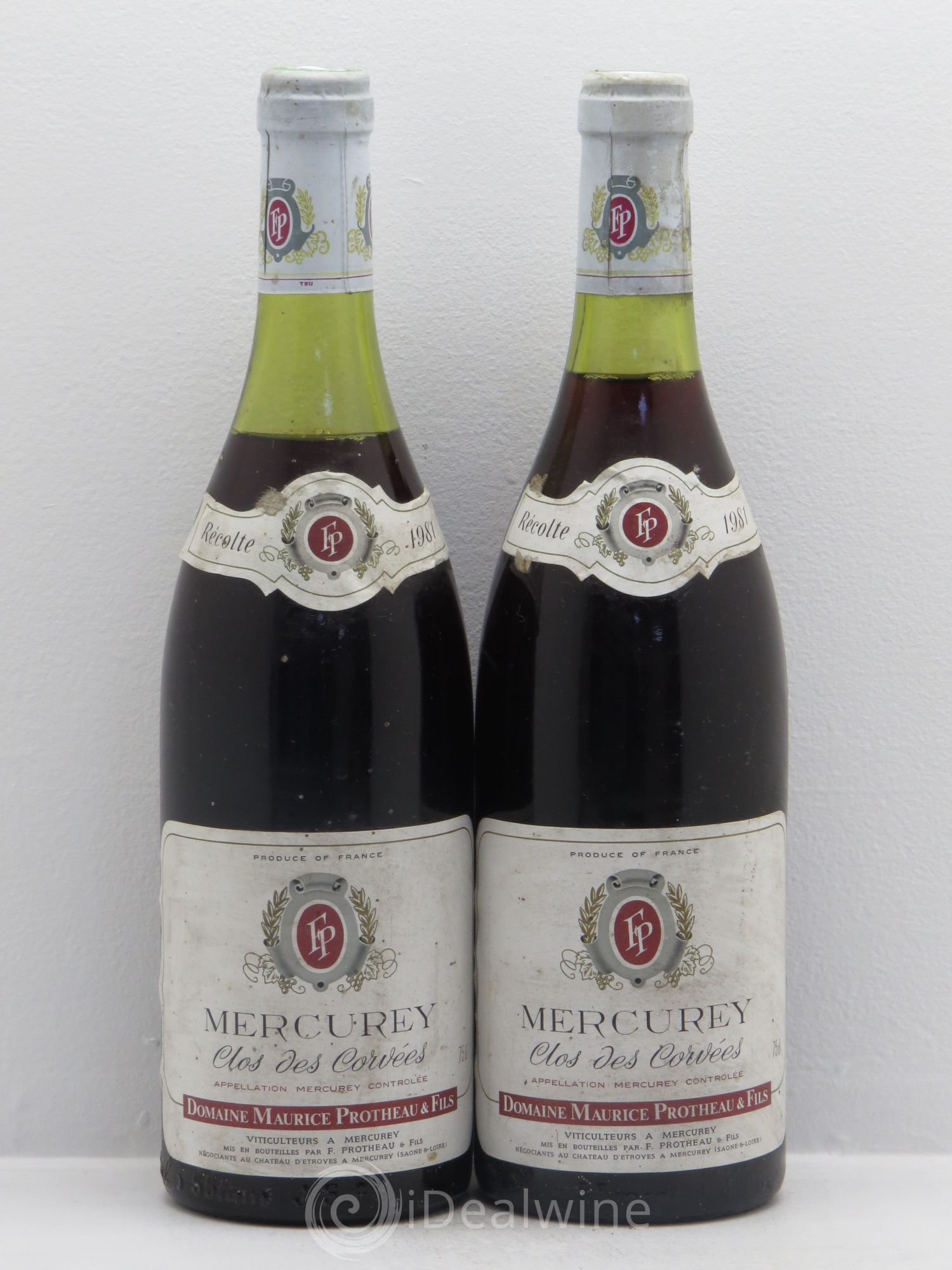 Mercurey Clos des Corvées Maurice Protheau et fils 1981 - Posten von 2 Flaschen - 0