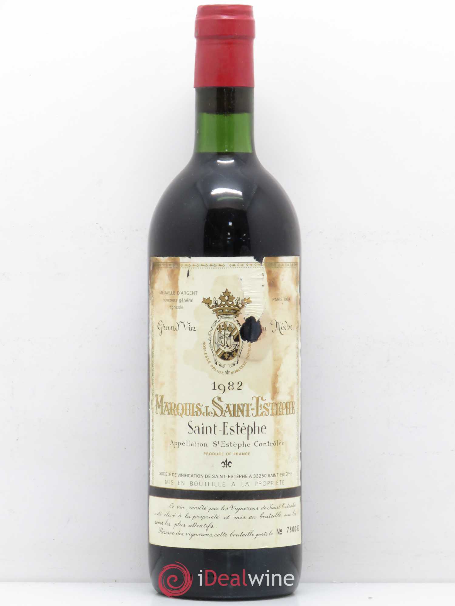 Marquis de Saint Estèphe 1982 - Lot de 1 bouteille - 0