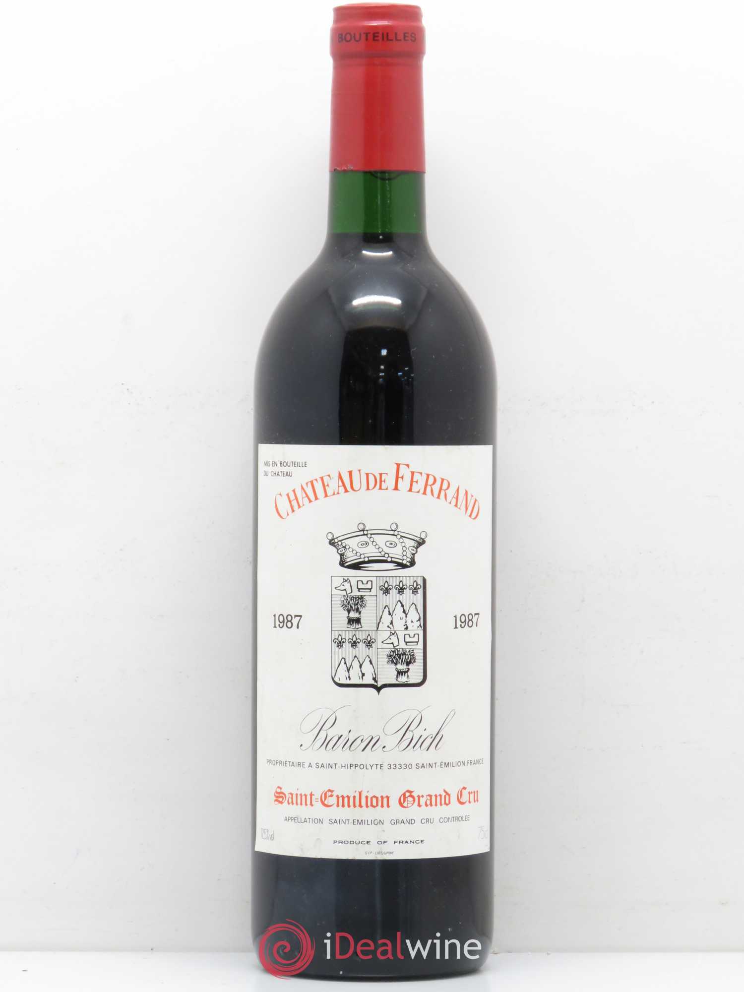 Château de Ferrand Grand Cru Classé 1987 - Lot de 1 bouteille - 0