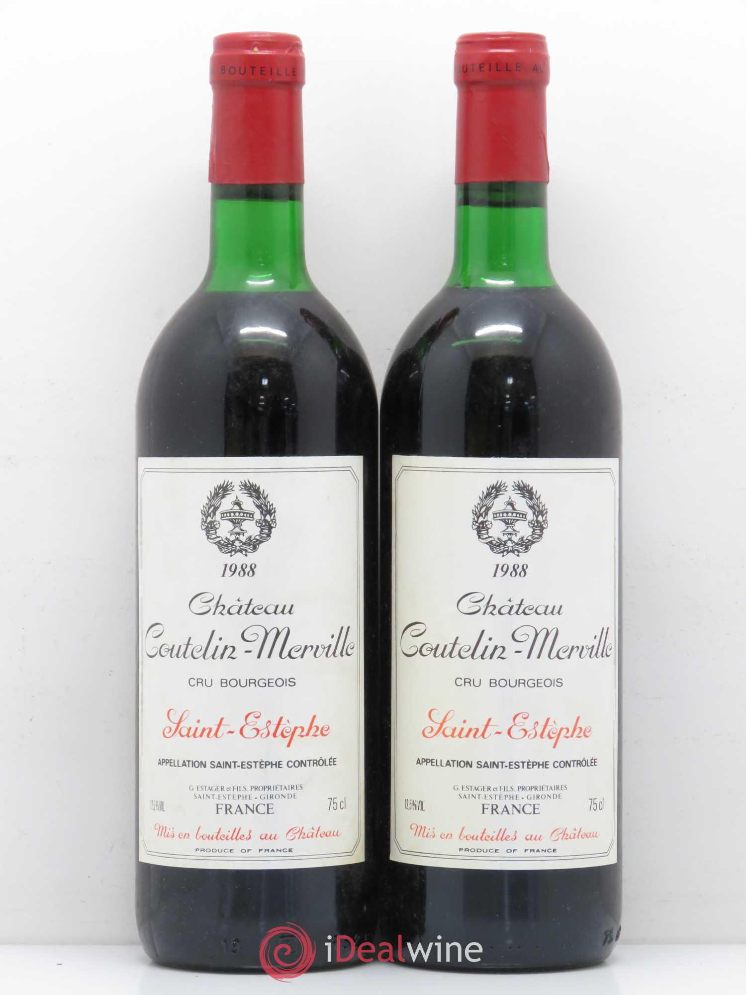 Château Coutelin-Merville Cru Bourgeois 1988 - Lot de 2 bouteilles - 0