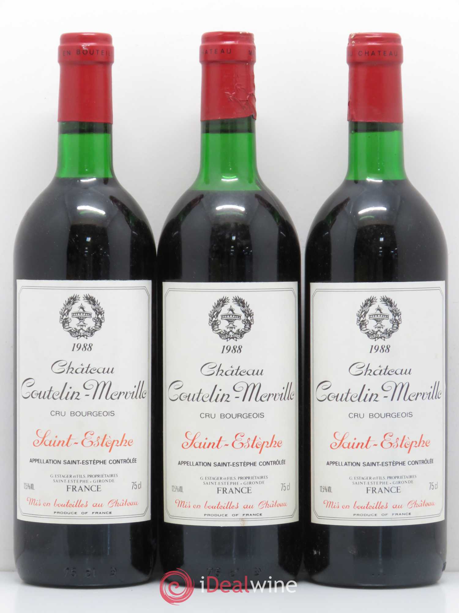 Château Coutelin-Merville Cru Bourgeois (sans prix de réserve) 1988 - Lot de 3 bouteilles - 0
