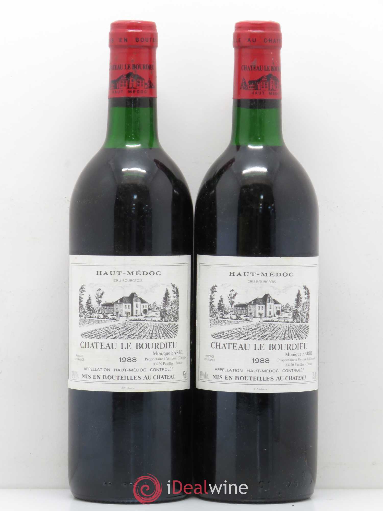 Château le Bourdieu Cru Bourgeois (sans prix de réserve) 1988 - Lot de 2 bouteilles - 0