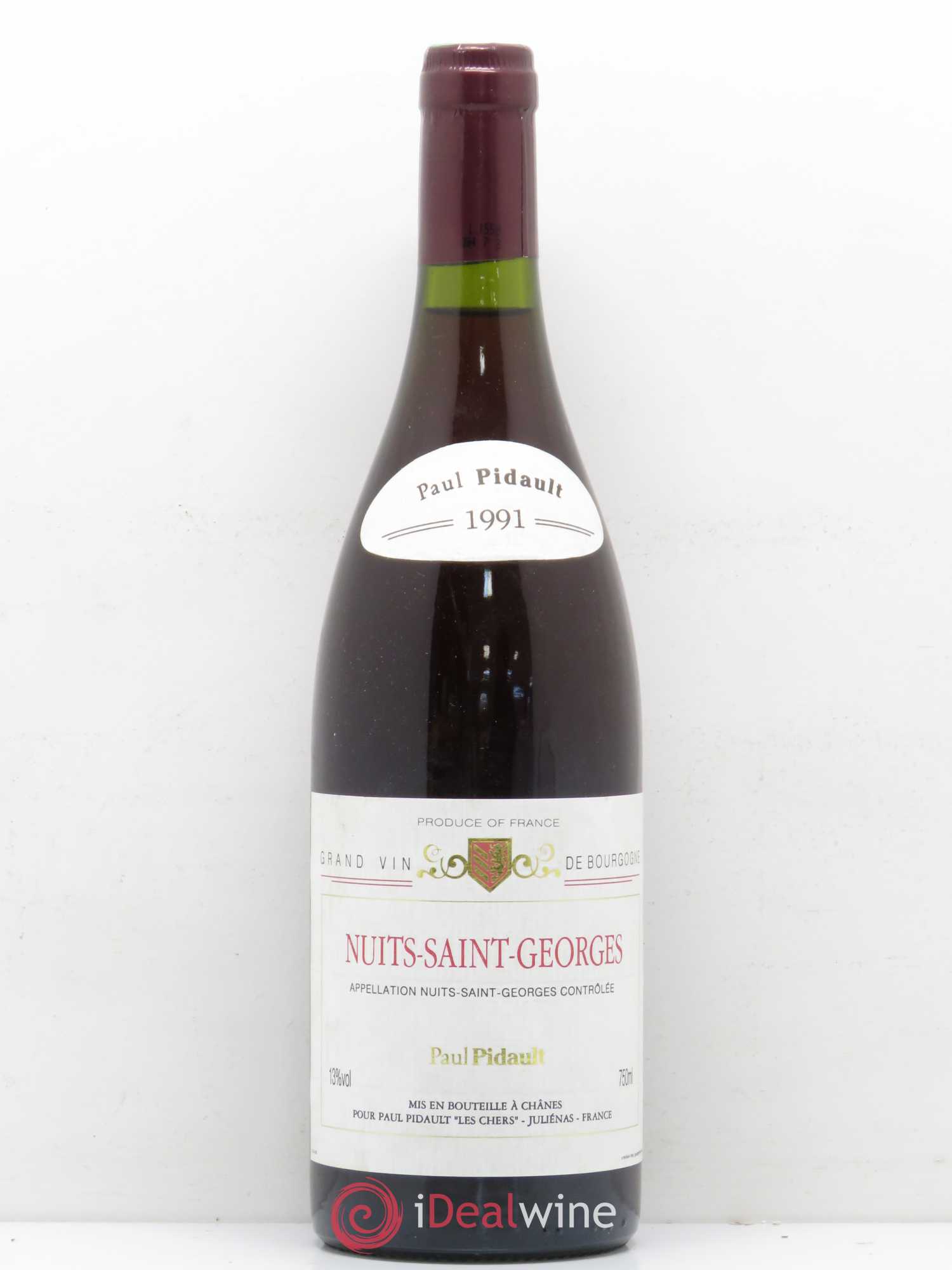 Nuits-Saint-Georges Domaine Pidault 1991 - Lot de 1 bouteille - 0