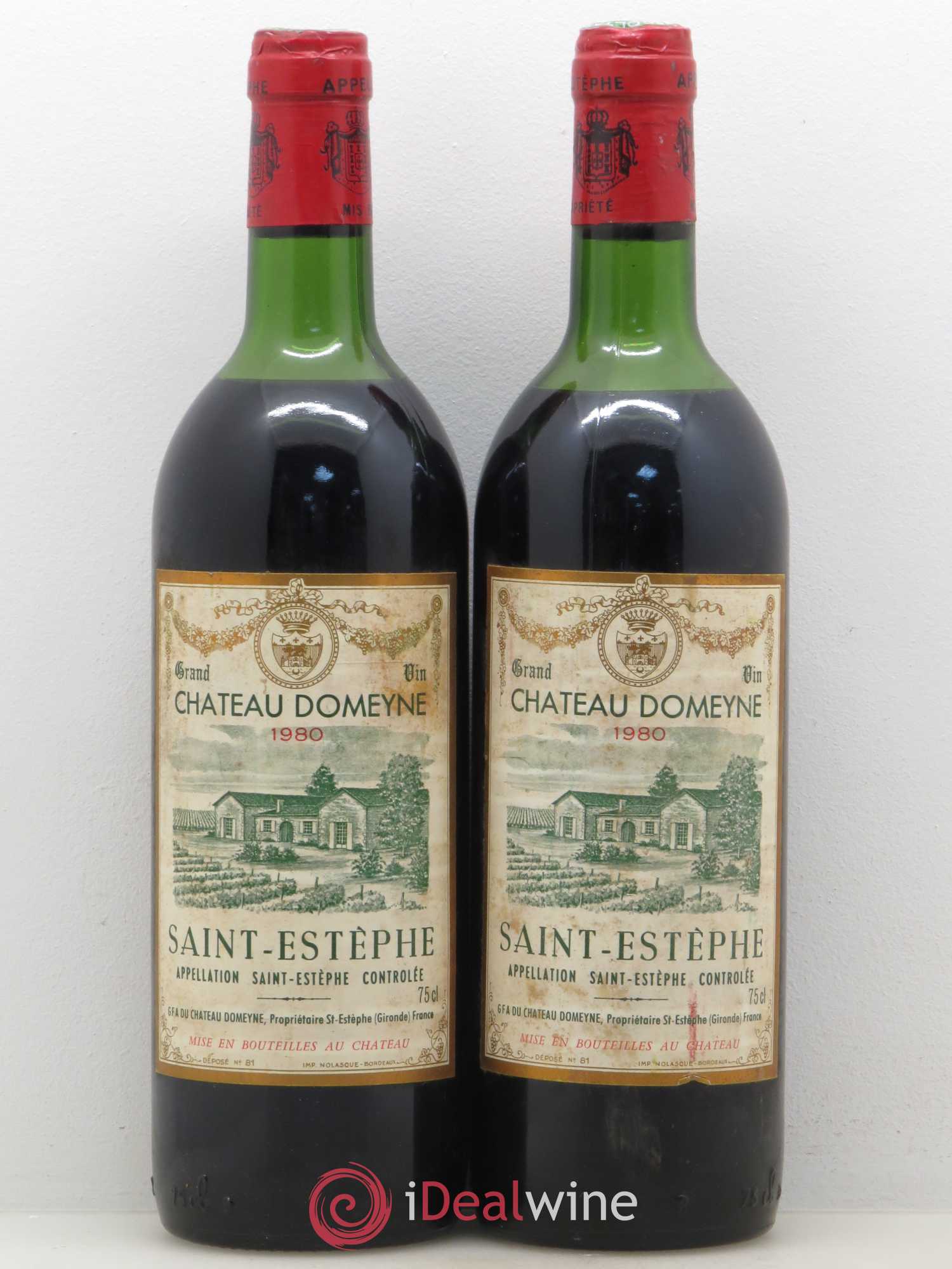 Château Domeyne Cru Bourgeois (sans prix de réserve) 1980 - Lot de 2 bouteilles - 0