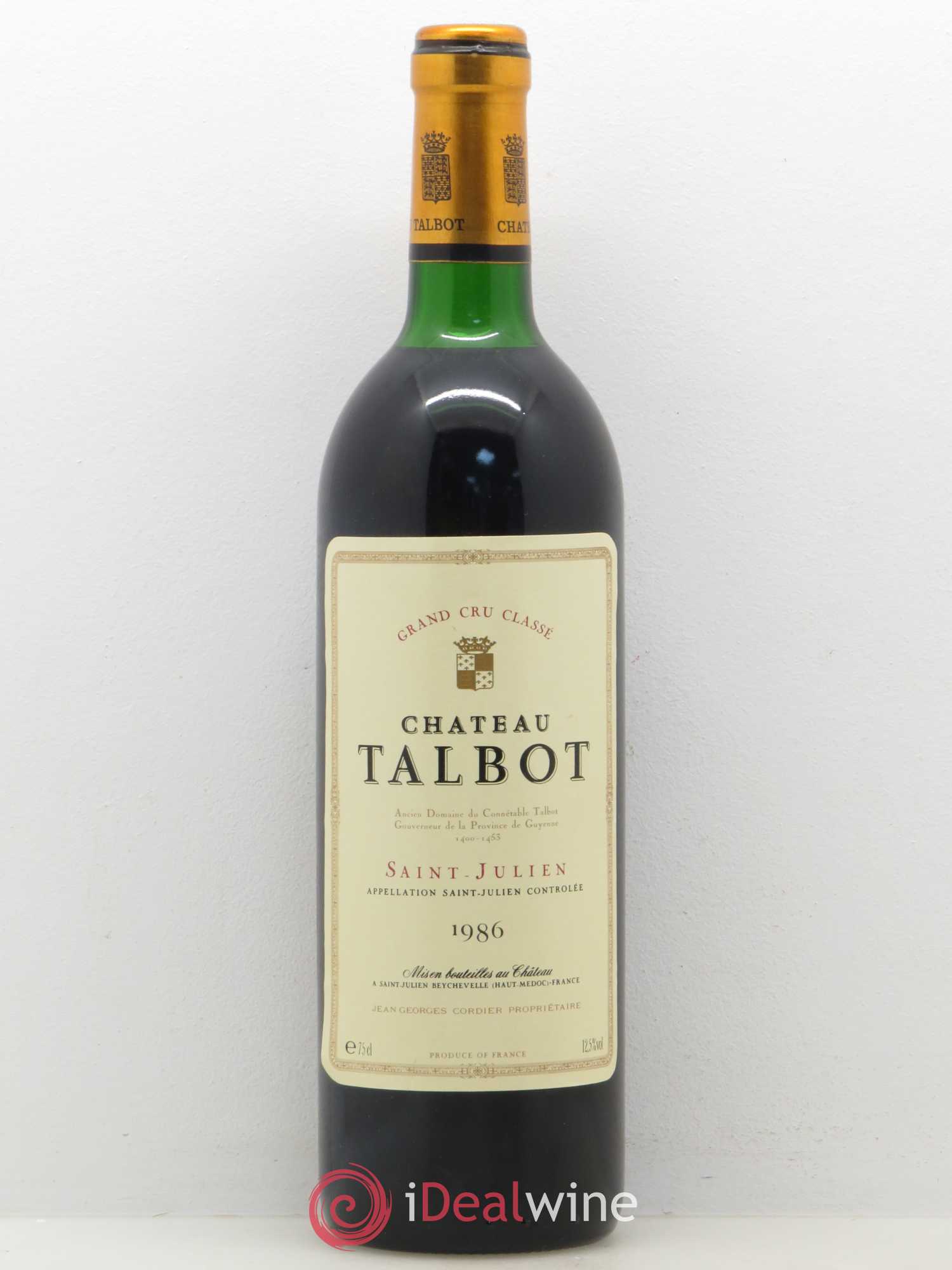 Château Talbot 4ème Grand Cru Classé (sans prix de réserve) 1986 - Lot de 1 bouteille - 0