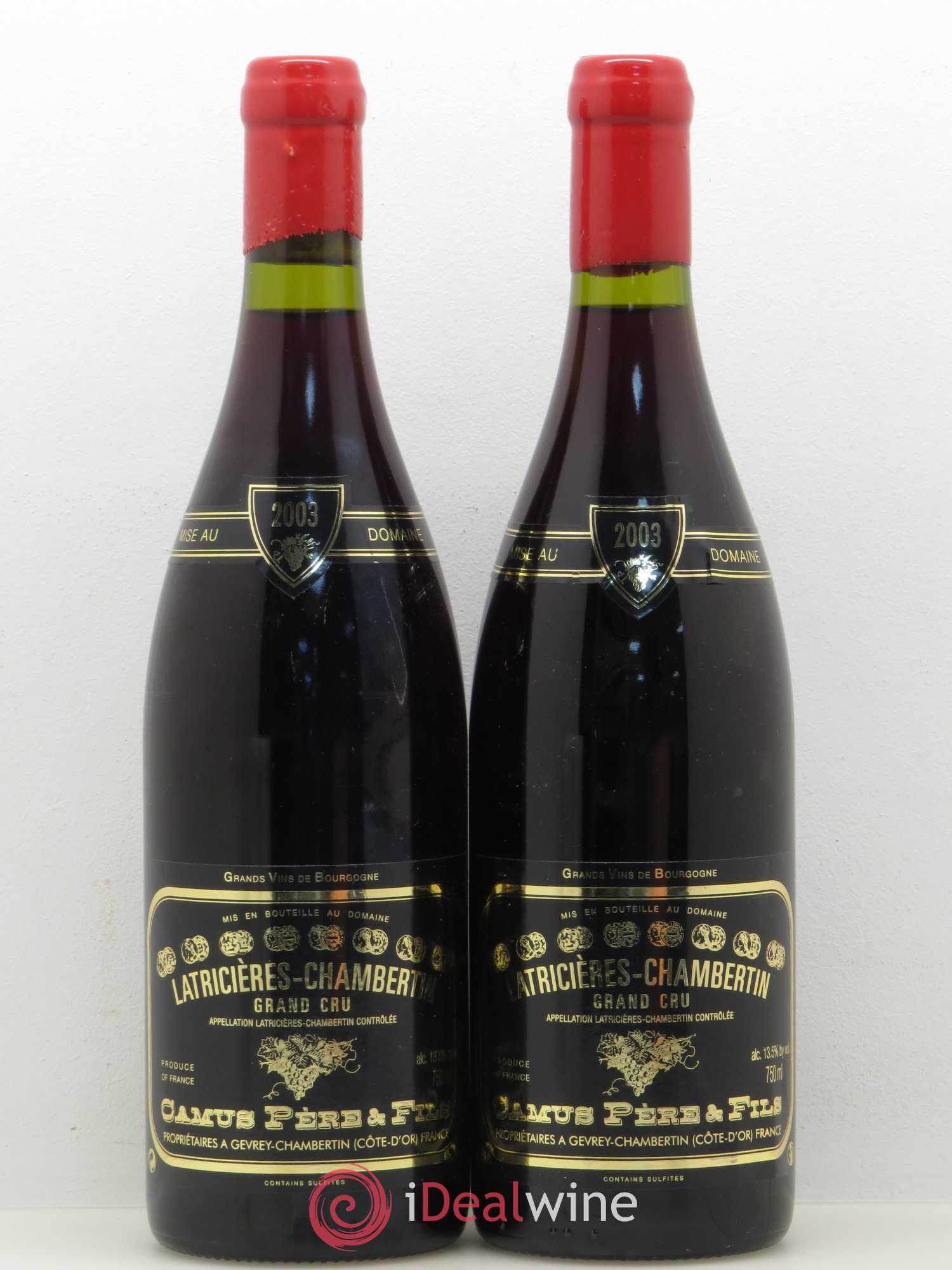 Latricières-Chambertin Grand Cru Camus Père et Fils 2003 - Lot de 2 bouteilles - 0
