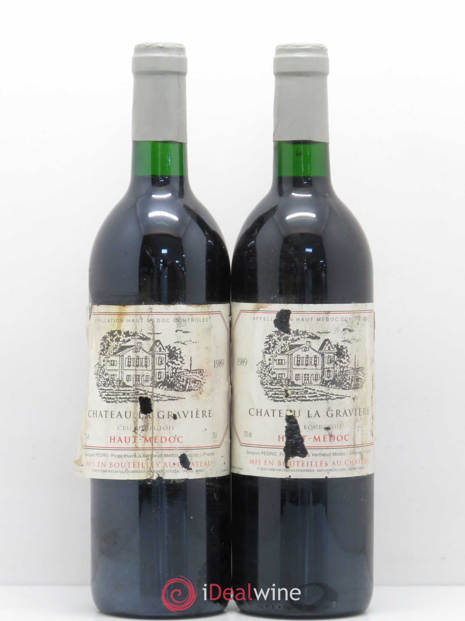 Bordeaux Haut-Médoc Château La Graviere 1989 - Posten von 2 Flaschen - 0