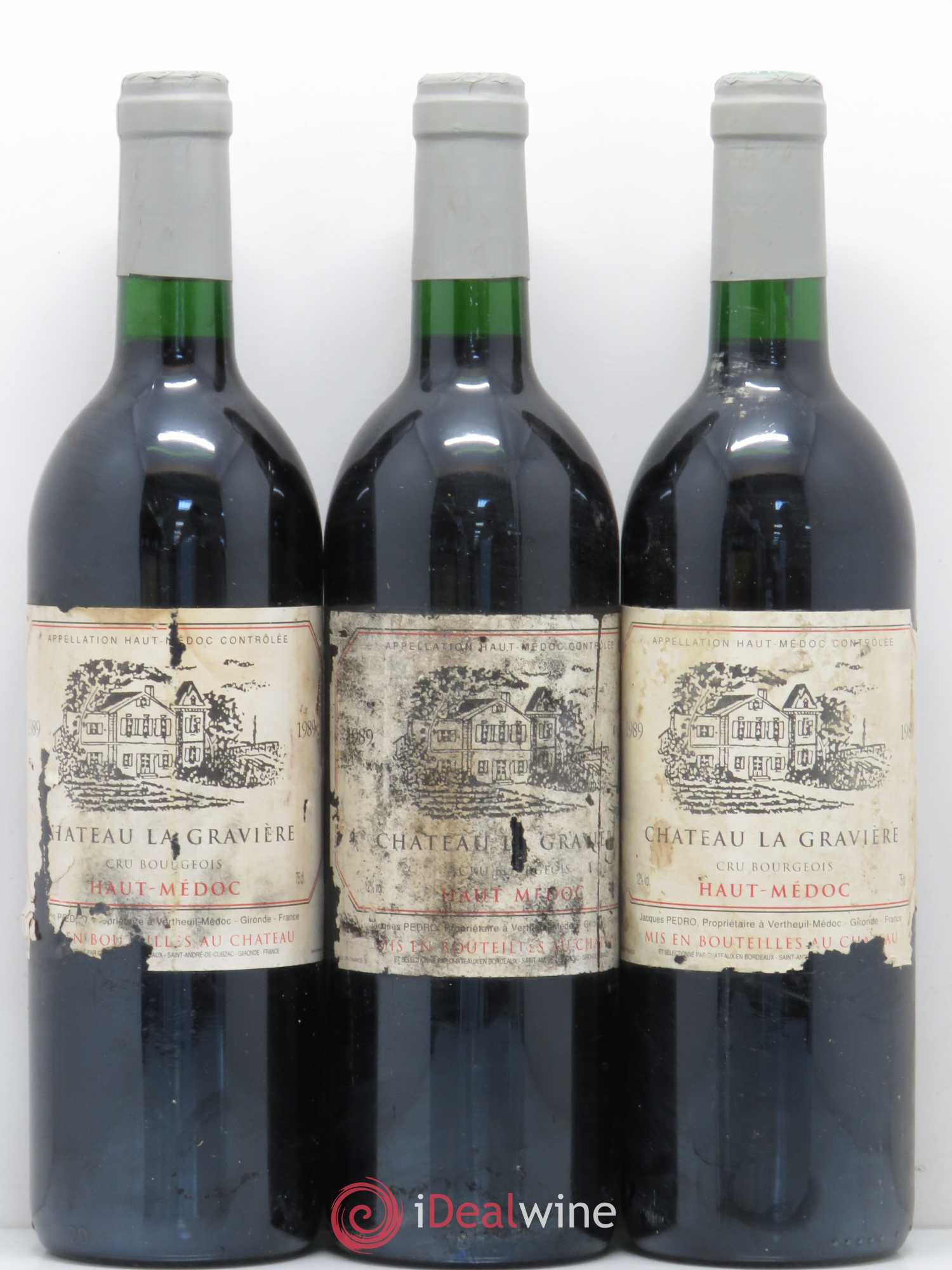 Bordeaux Haut-Médoc Château La Graviere (sans prix de réserve) 1989 - Lot de 6 bouteilles - 2