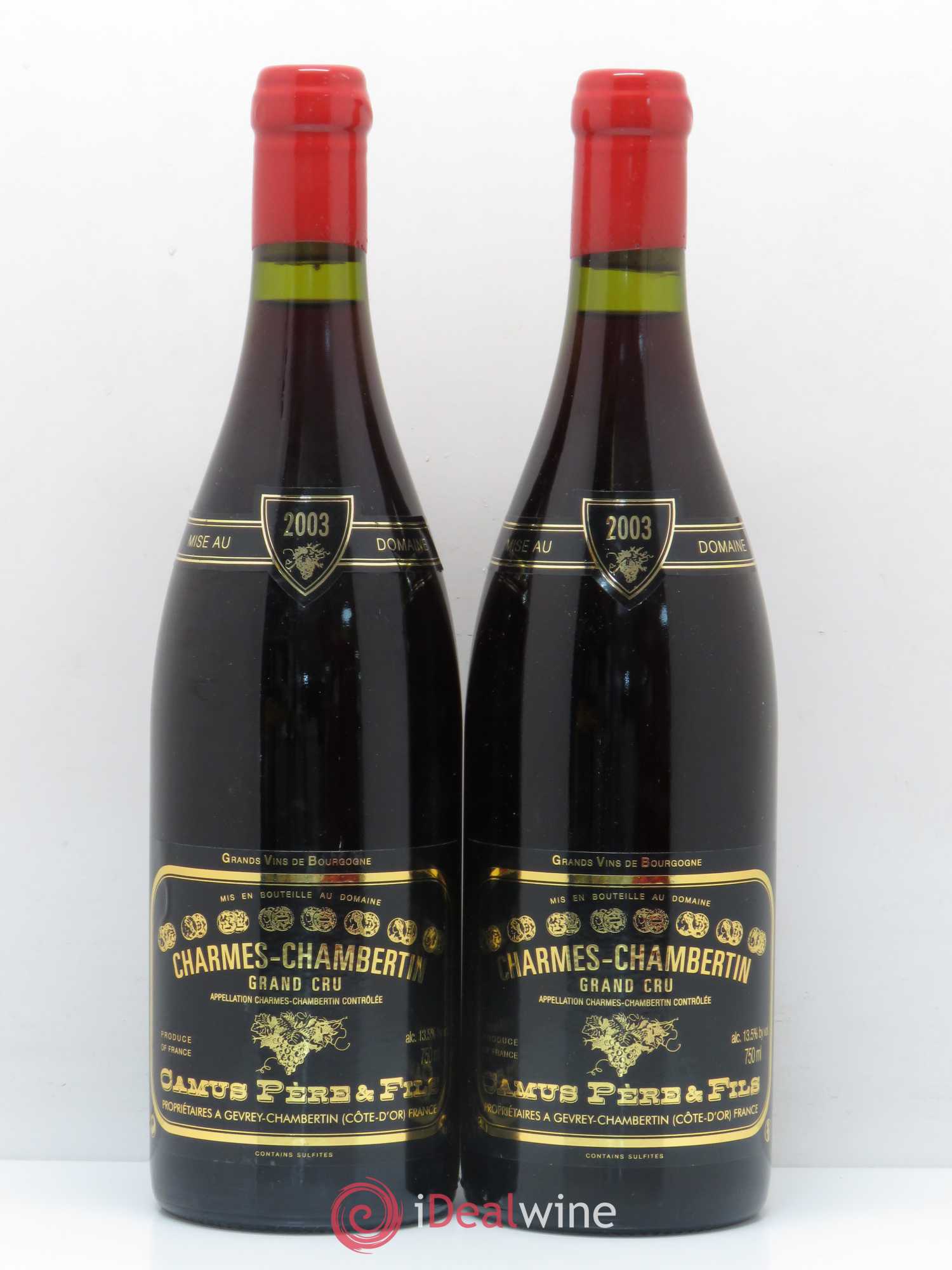 Charmes-Chambertin Grand Cru Camus Père et Fils (Domaine) 2003 - Lot de 2 bouteilles - 0