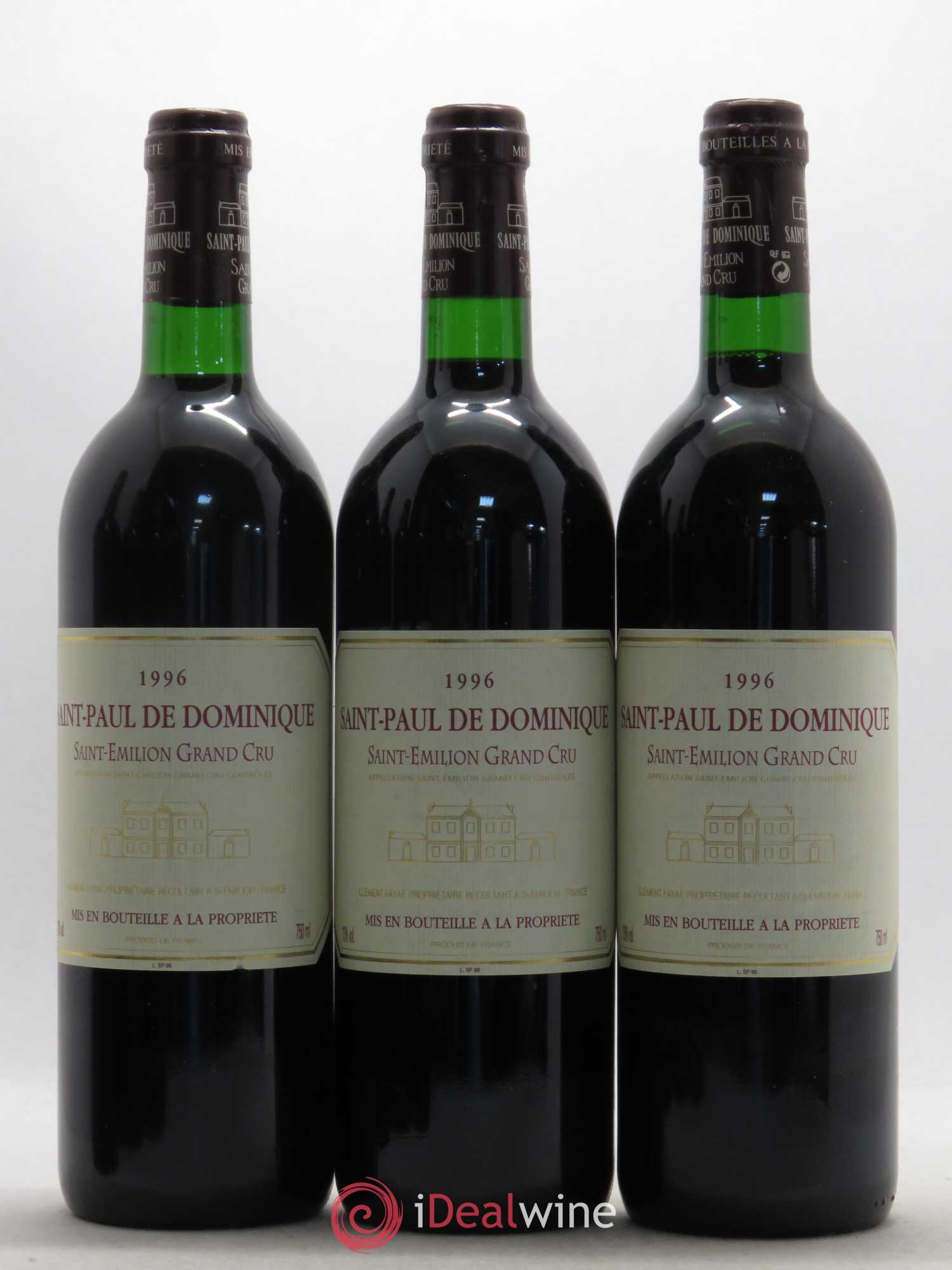 Saint-Émilion Grand Cru Château Saint Paul de Dominique 1996 - Posten von 6 Flaschen - 2