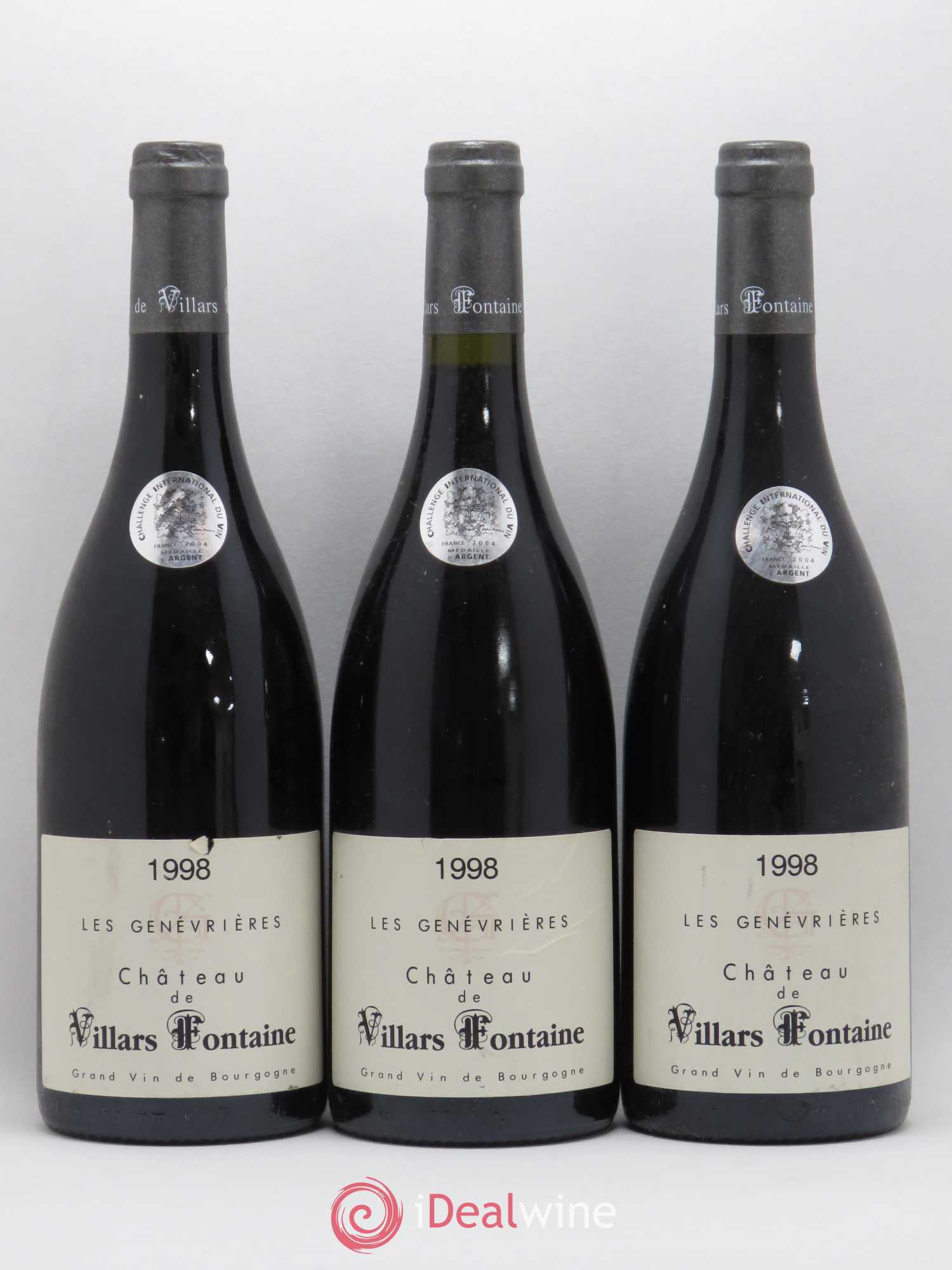 Hautes-Côtes de Nuits Les Genévrières Château de Villars Fontaine (sans prix de réserve) 1998 - Posten von 3 Flaschen - 0