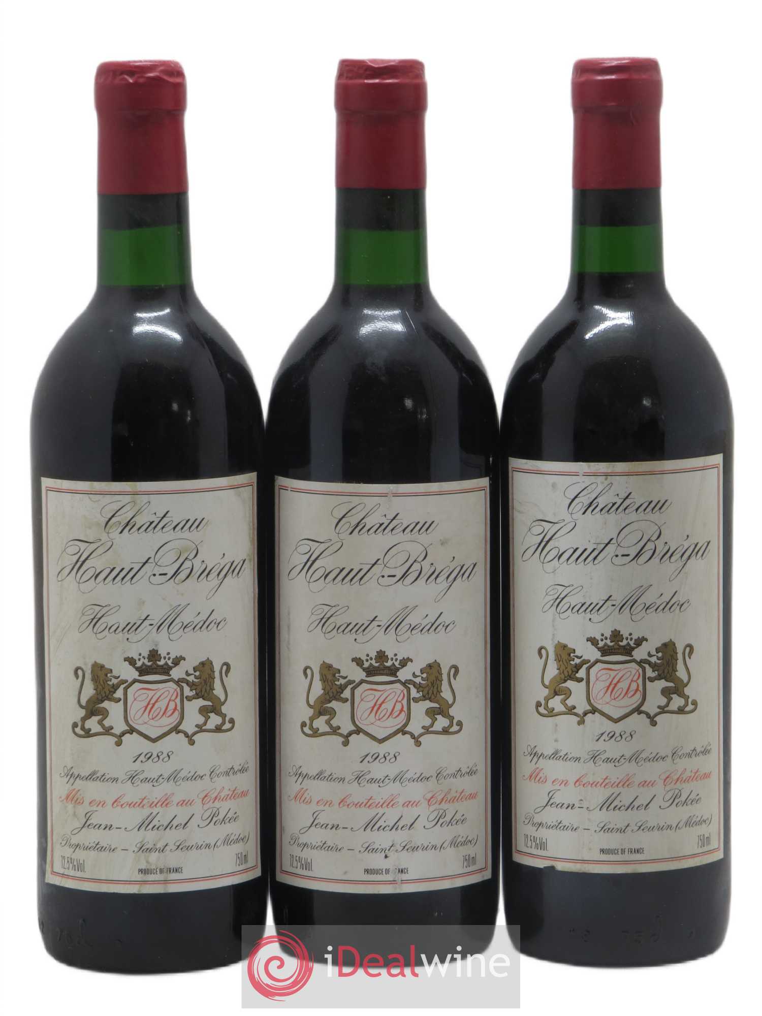 Haut Médoc Château Haut-Brega (sans prix de réserve) 1988 - Posten von 3 Flaschen - 0