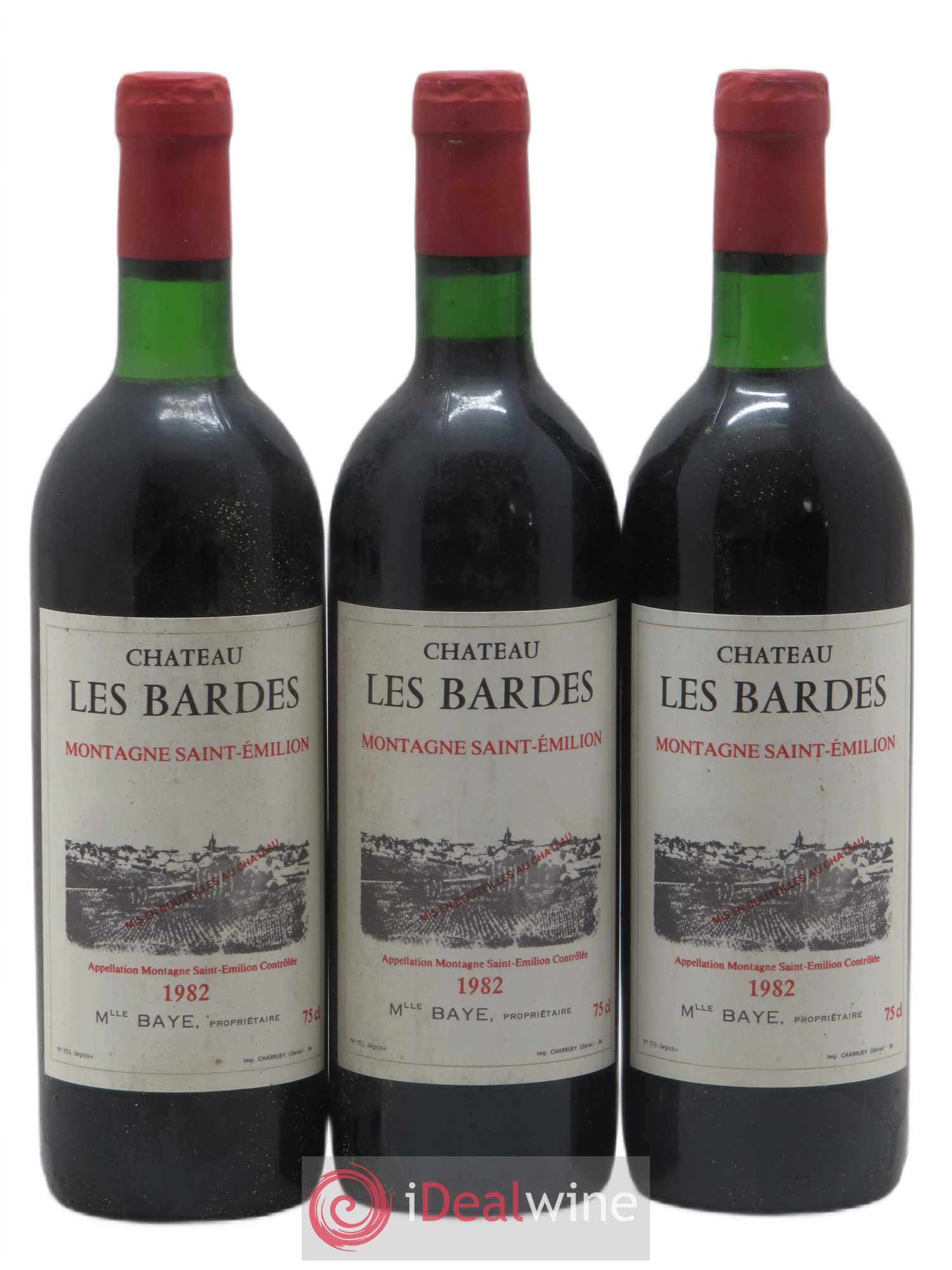 Montagne Saint-Émilion Les Bardes (sans prix de réserve) 1982 - Posten von 3 Flaschen - 0