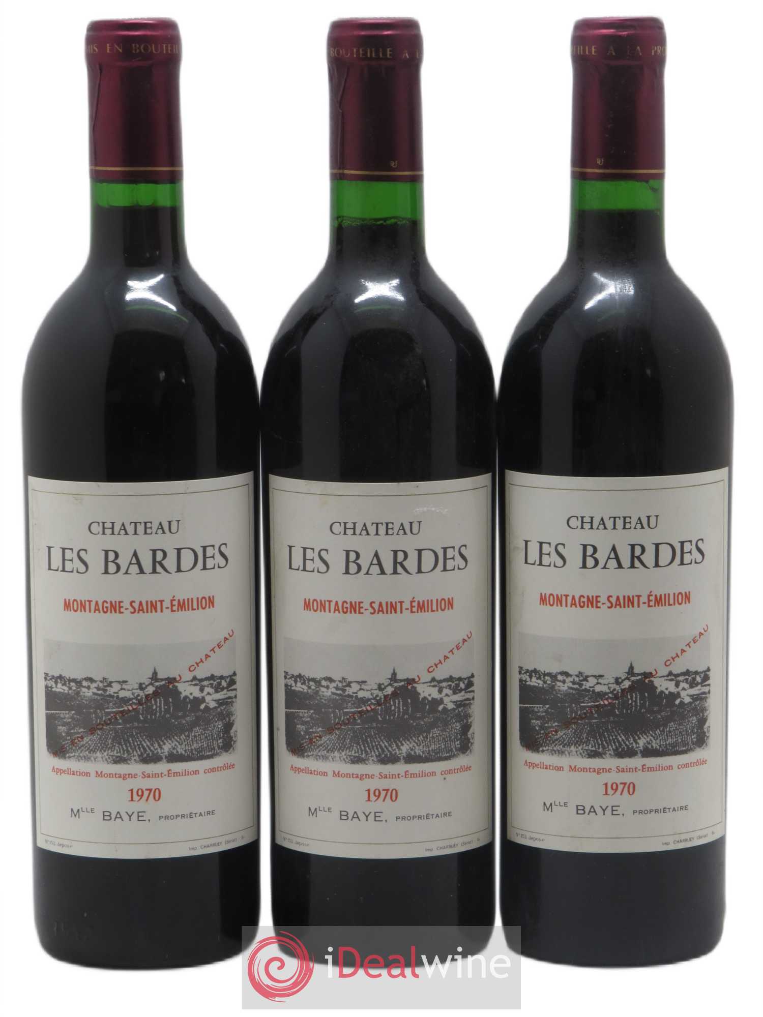 Montagne Saint-Émilion Les Bardes (sans prix de réserve) 1970 - Posten von 3 Flaschen - 0