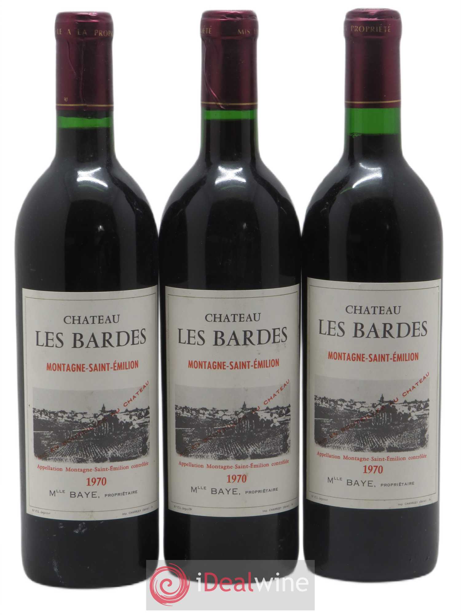 Montagne Saint-Émilion Les Bardes (sans prix de réserve) 1970 - Posten von 3 Flaschen - 0