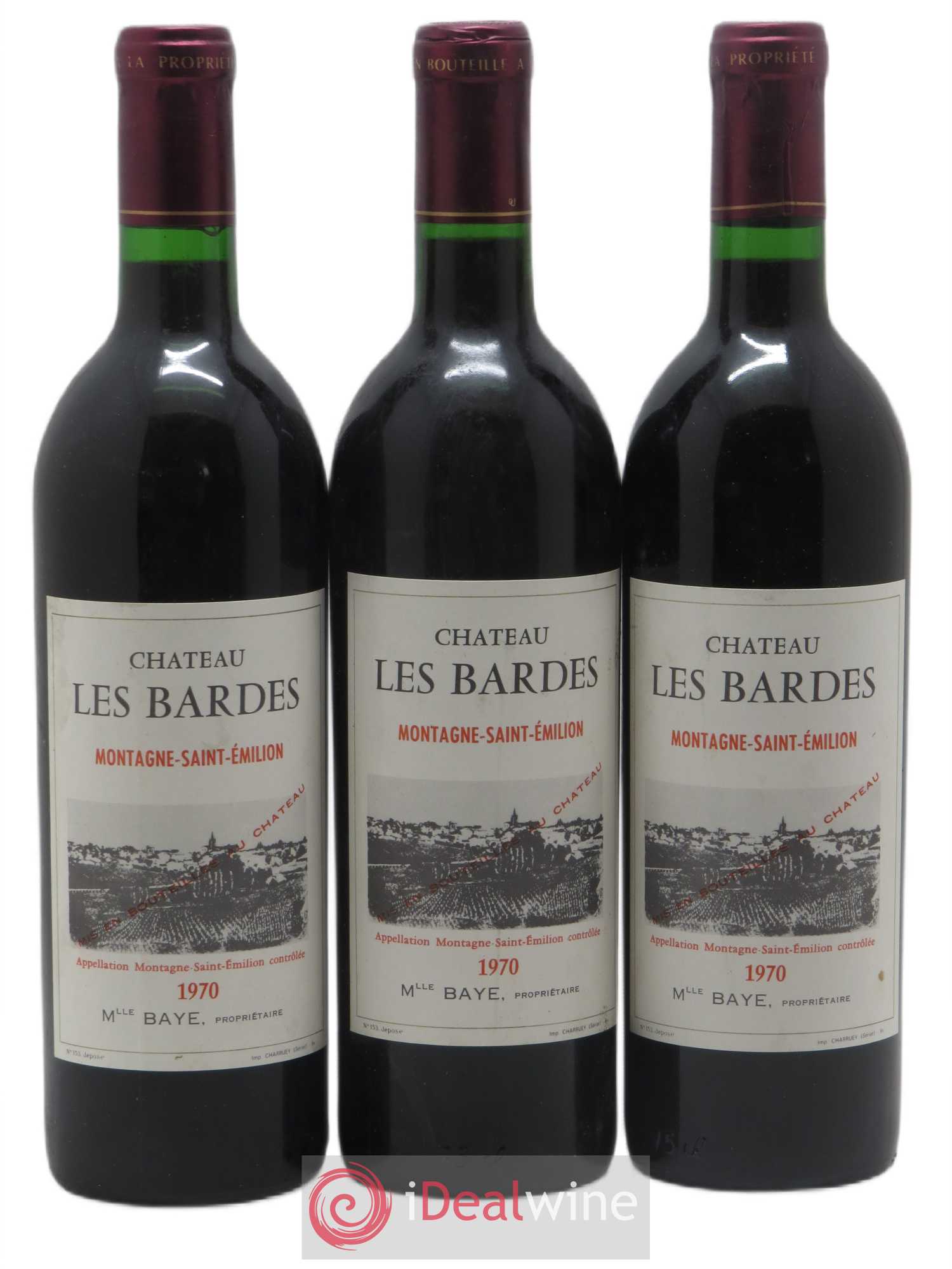 Montagne Saint-Émilion Les Bardes (sans prix de réserve) 1970 - Posten von 3 Flaschen - 0