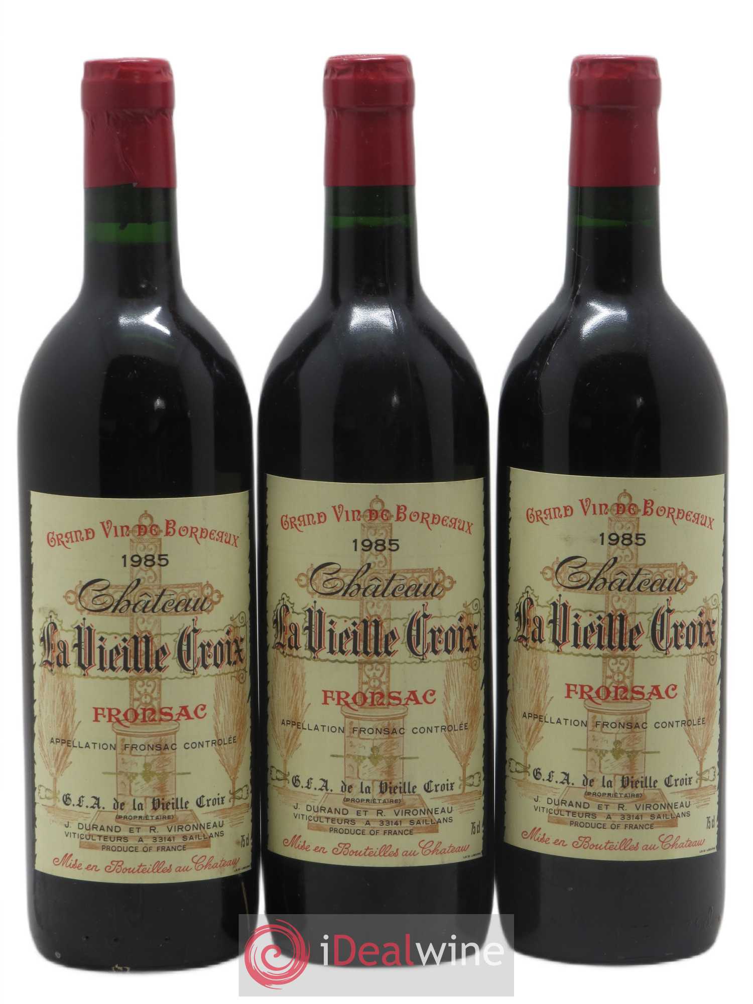 Fronsac Vieille Croix 1985 - Posten von 3 Flaschen - 0