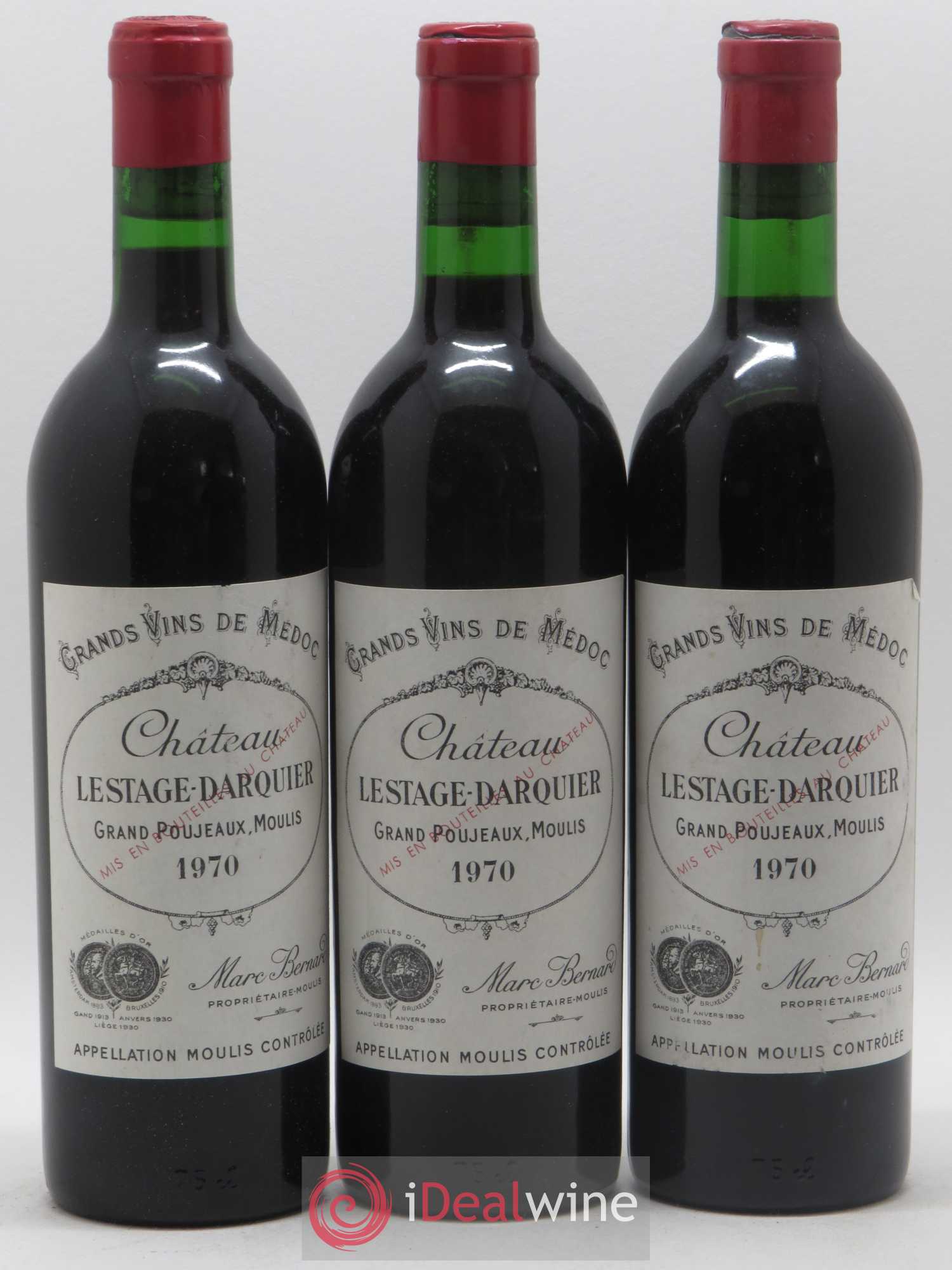 Moulis en Médoc Lestage Darquier 1970 - Lot de 3 bouteilles - 0