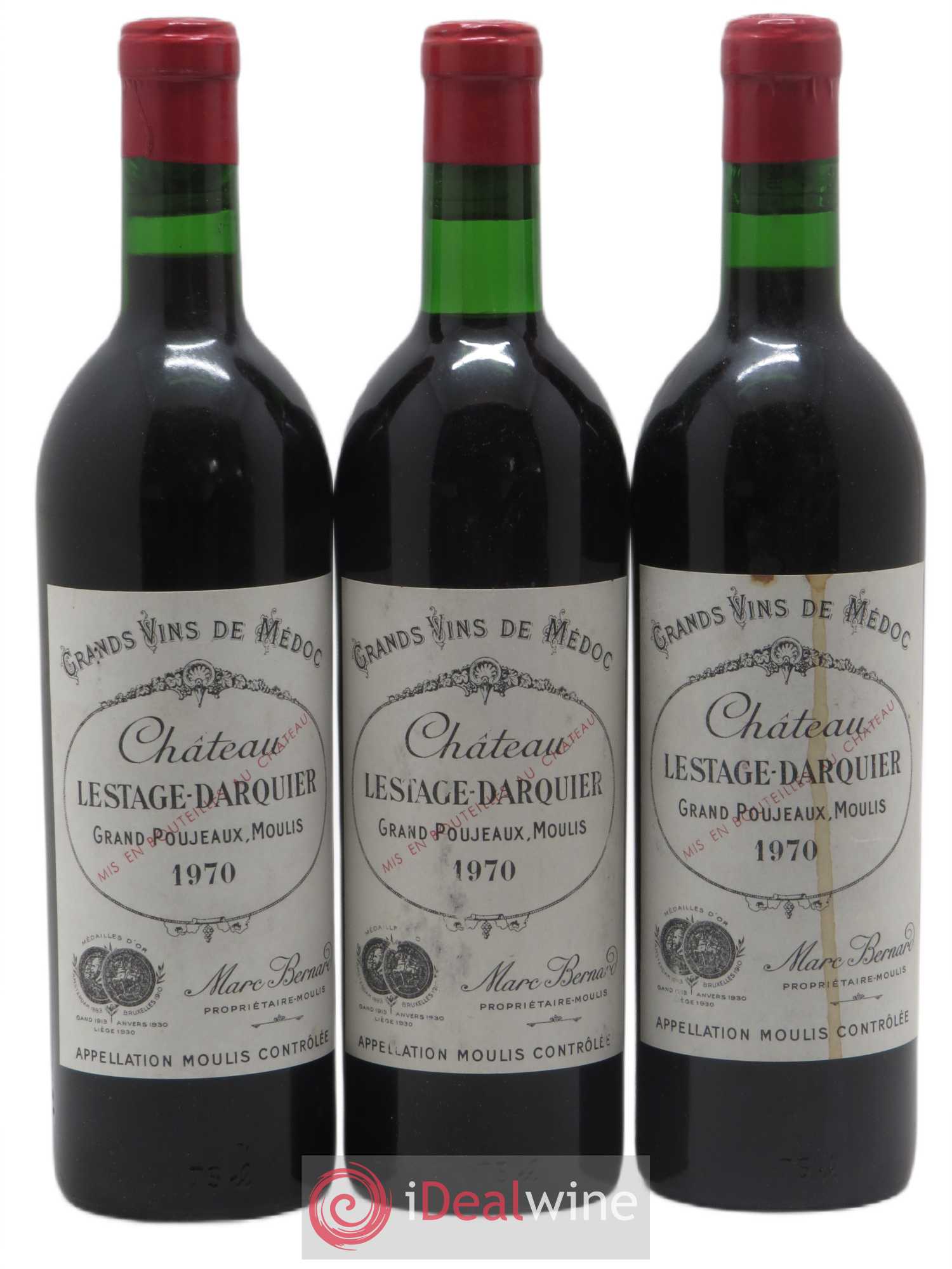 Moulis en Médoc Lestage Darquier (sans prix de réserve) 1970 - Posten von 3 Flaschen - 0