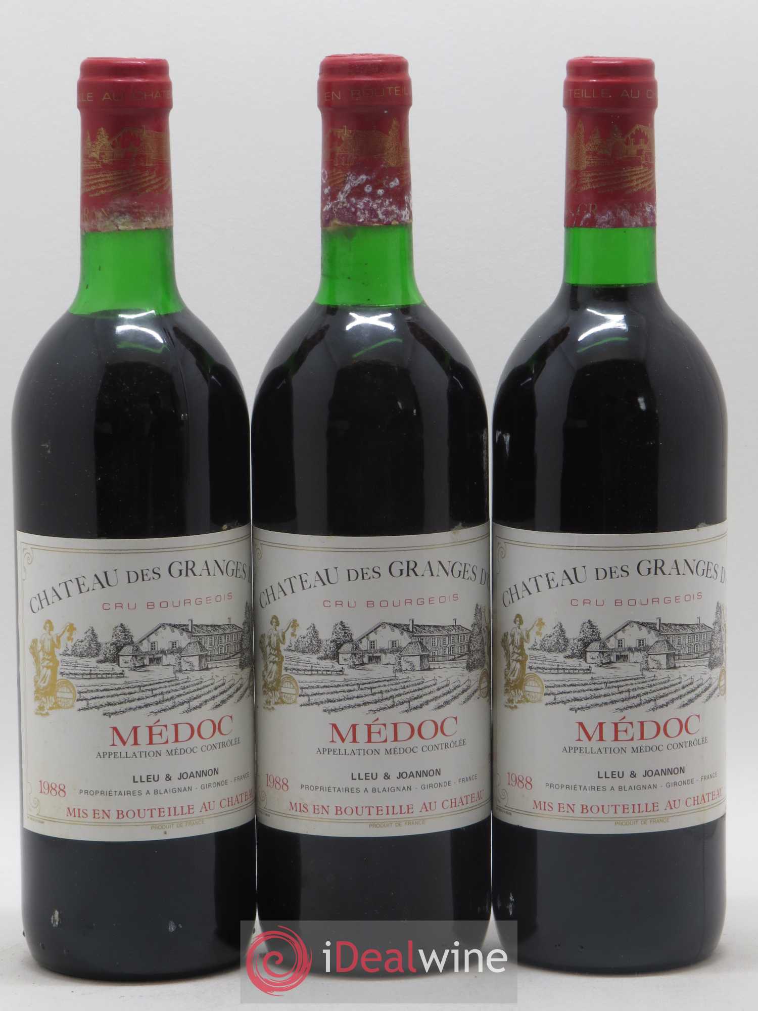 Médoc Château des Granges d'Or 1988 - Posten von 3 Flaschen - 0