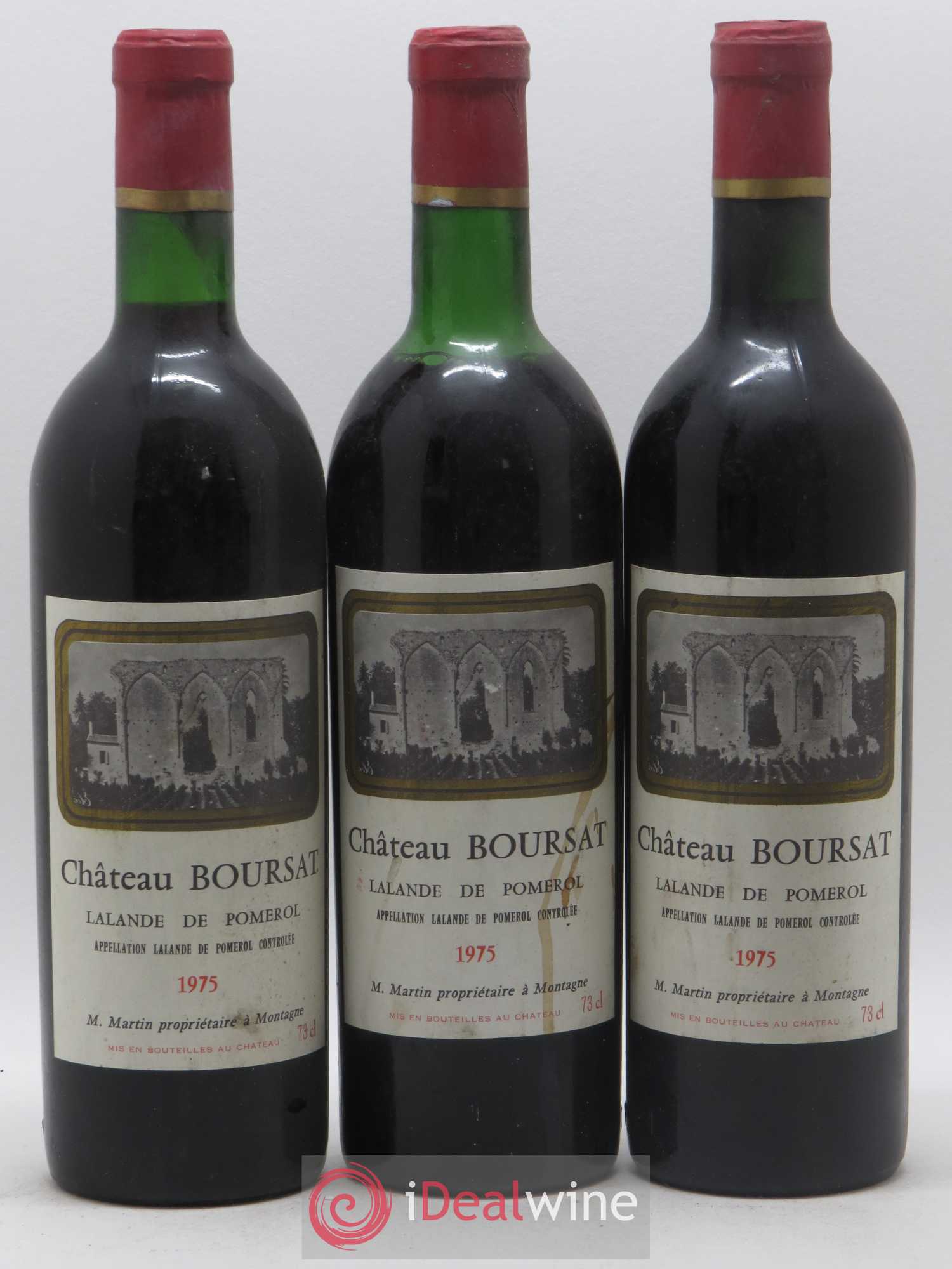 Lalande-de-Pomerol Château Boursat 1975 - Lot de 3 bouteilles - 0