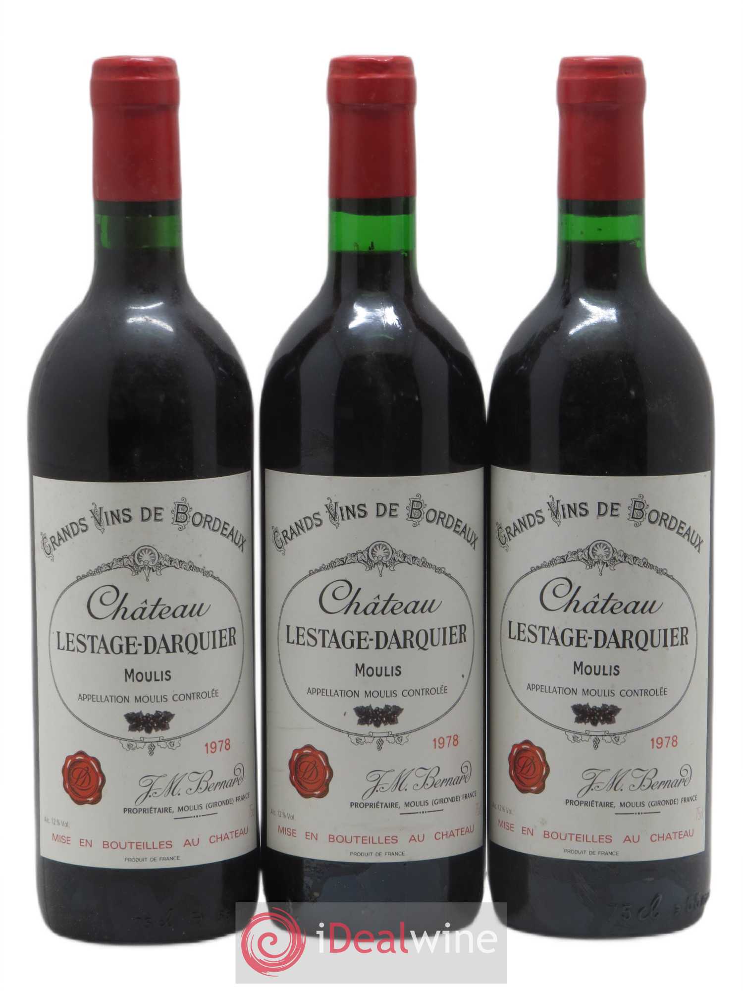 Moulis en Médoc Lestage Darquier (sans prix de réserve) 1978 - Posten von 3 Flaschen - 0