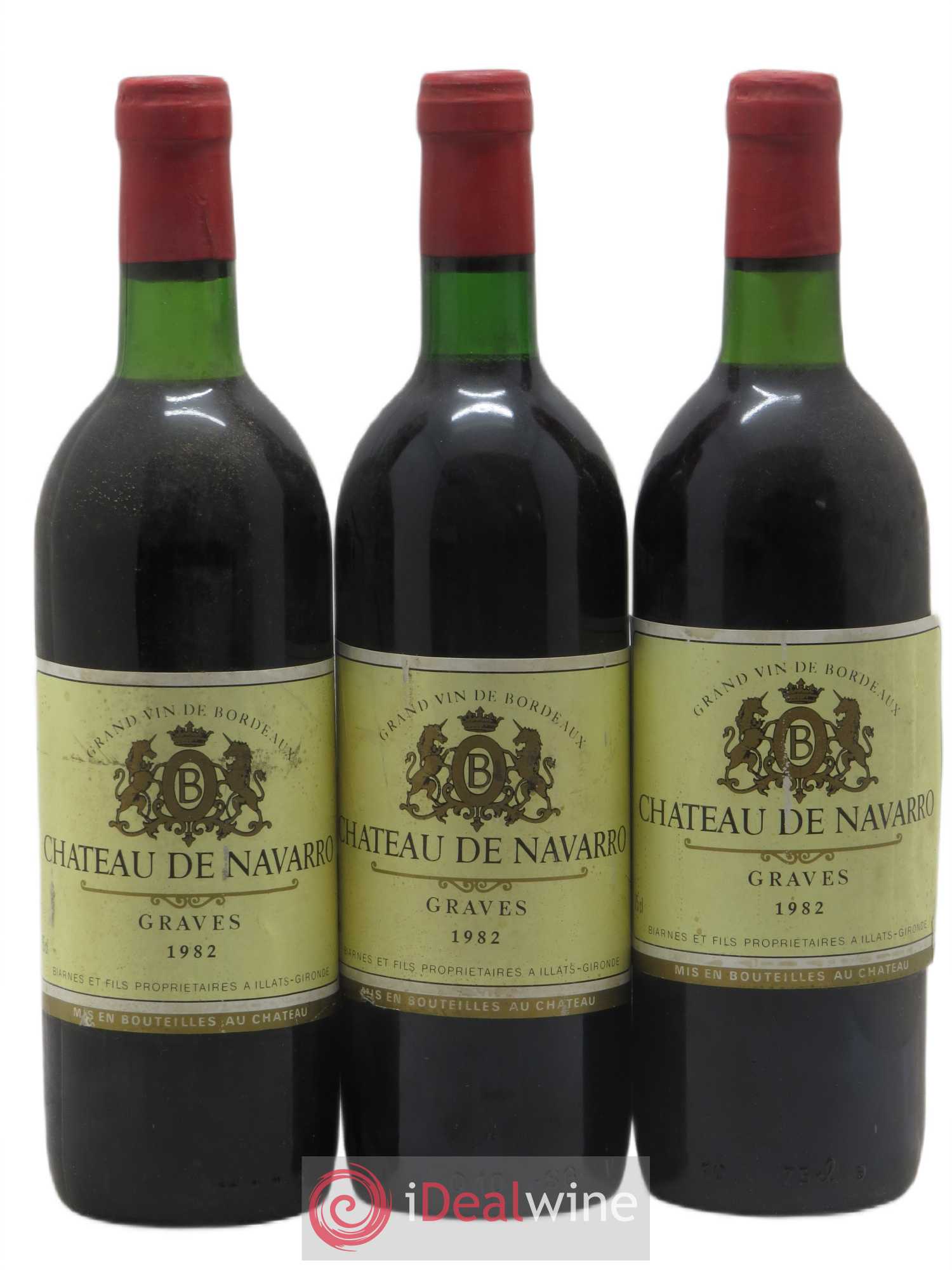 Graves Château de Navarro (sans prix de réserve) 1982 - Posten von 3 Flaschen - 0