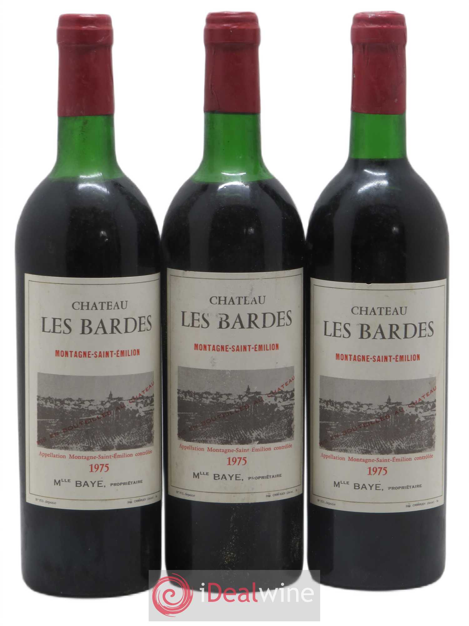 Montagne Saint-Émilion Les Bardes (sans prix de réserve) 1975 - Posten von 3 Flaschen - 0