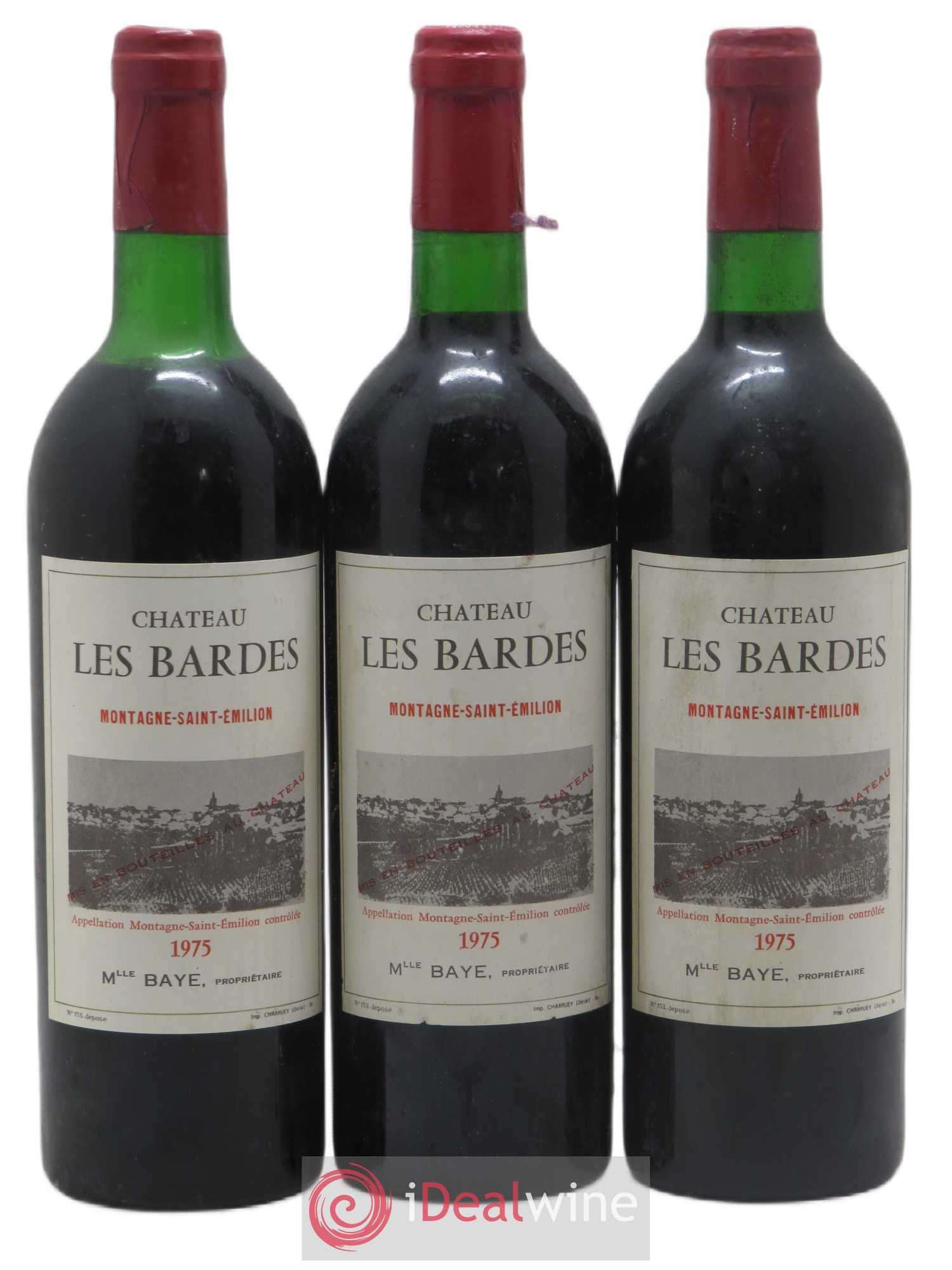 Montagne Saint-Émilion Les Bardes (sans prix de réserve) 1975 - Posten von 3 Flaschen - 0