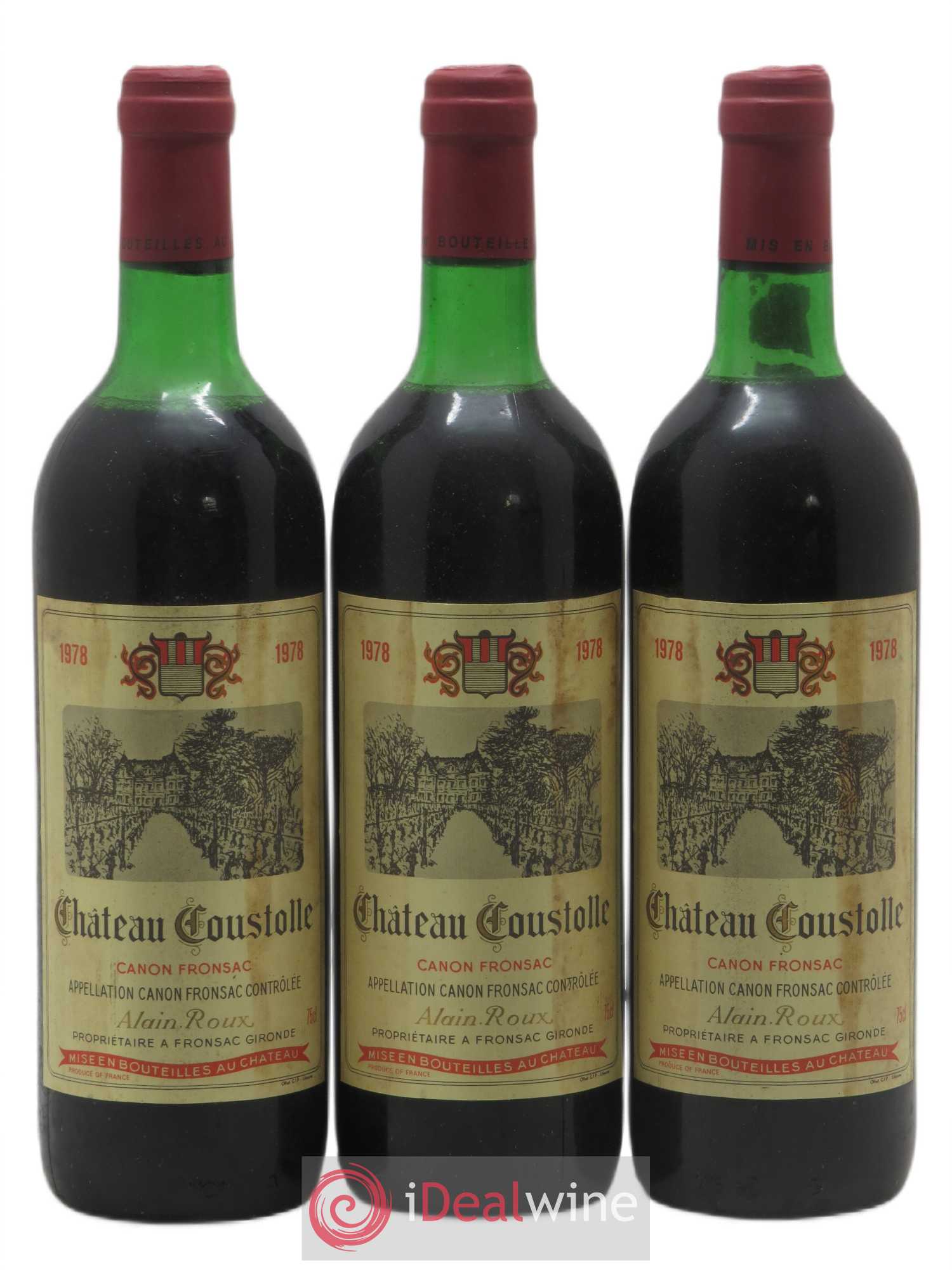 Canon-Fronsac Château Coustolle 1978 - Lot de 3 bouteilles - 0
