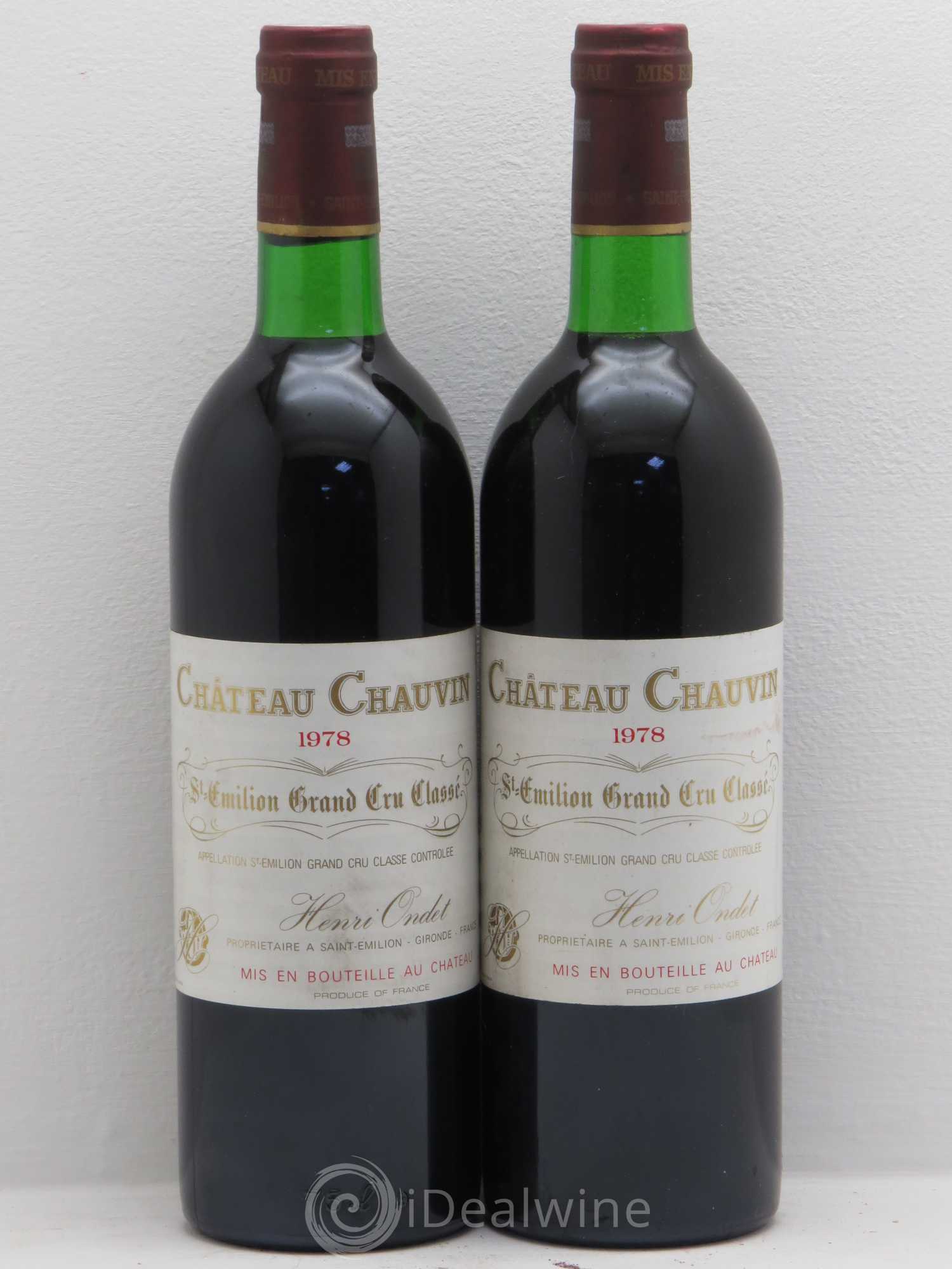 Château Chauvin Grand Cru Classé 1978 - Lot de 2 bouteilles - 0