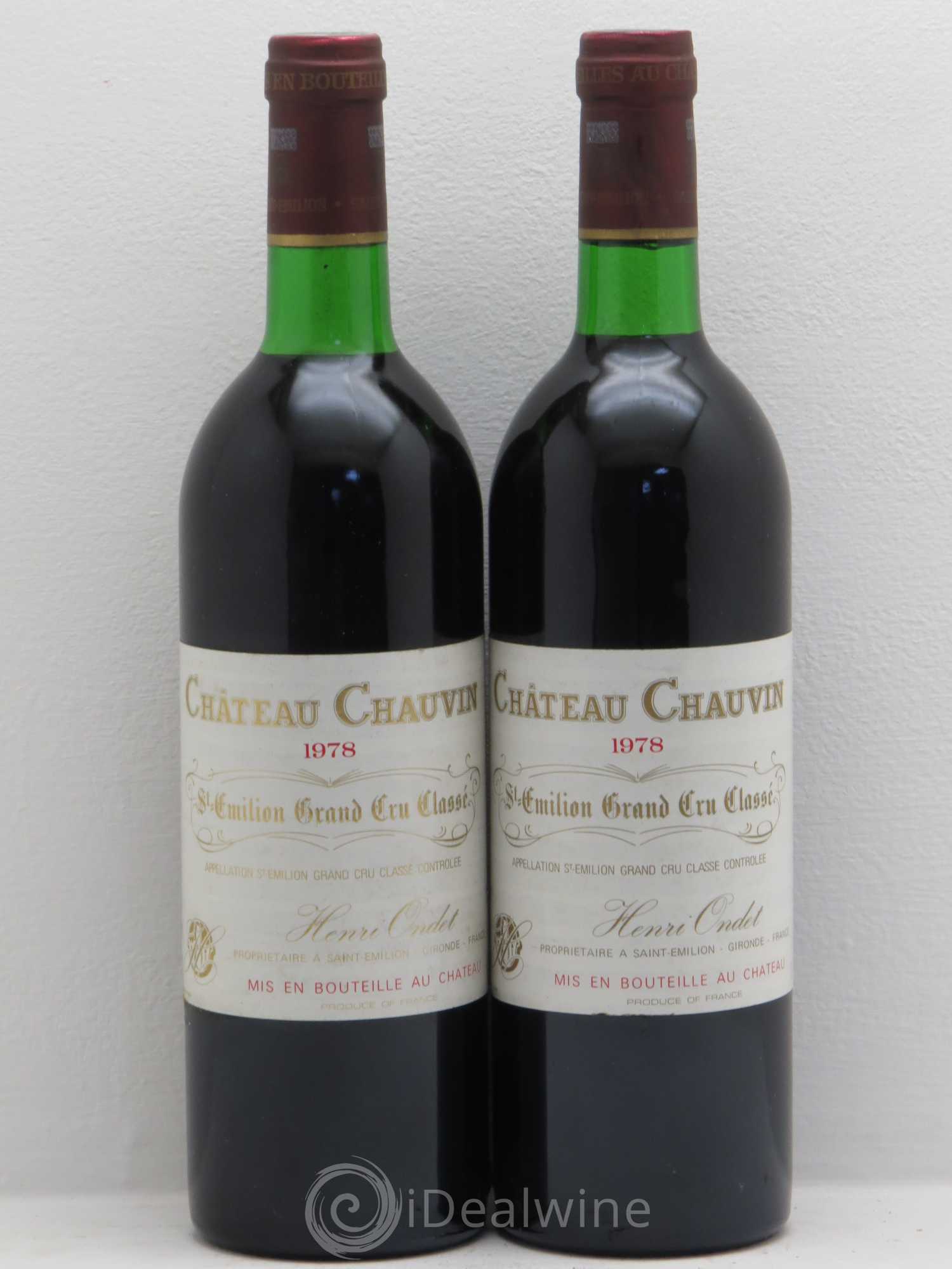 Château Chauvin Grand Cru Classé 1978 - Lot de 2 bouteilles - 0