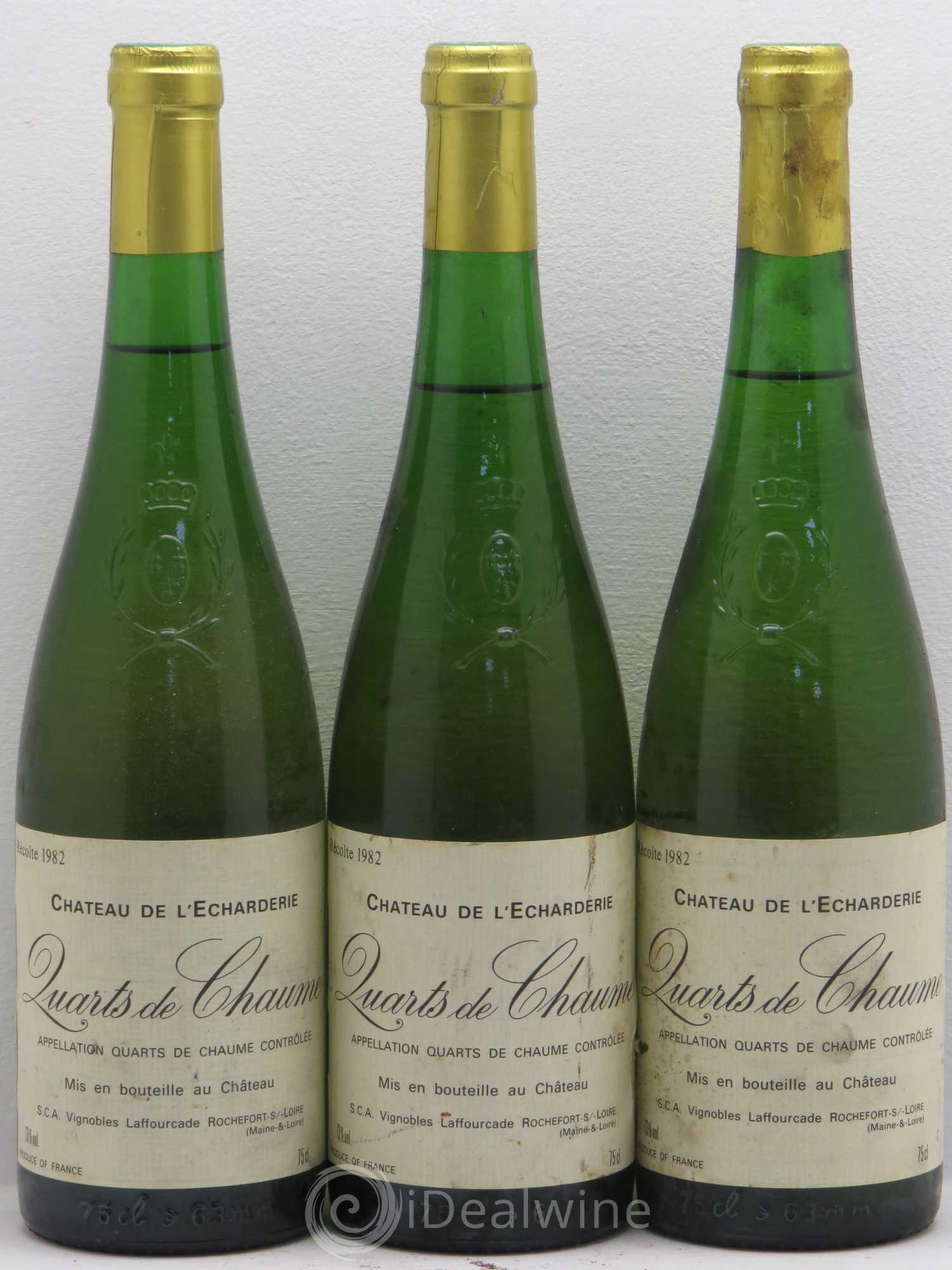 Quarts de Chaume Chateau de l'écharderie 1982 - Lotto di 3 bottiglie - 0