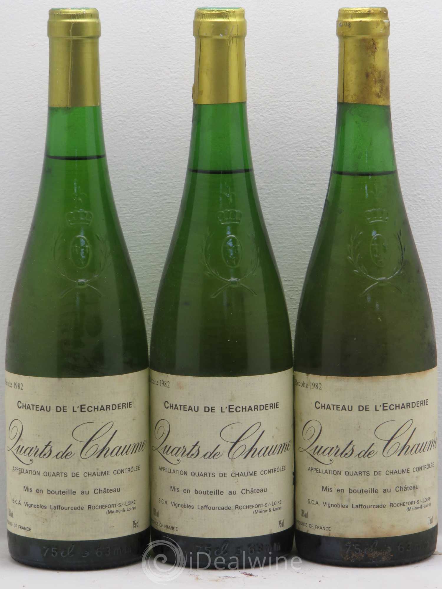 Quarts de Chaume Chateau de l'écharderie 1982 - Lotto di 3 bottiglie - 0