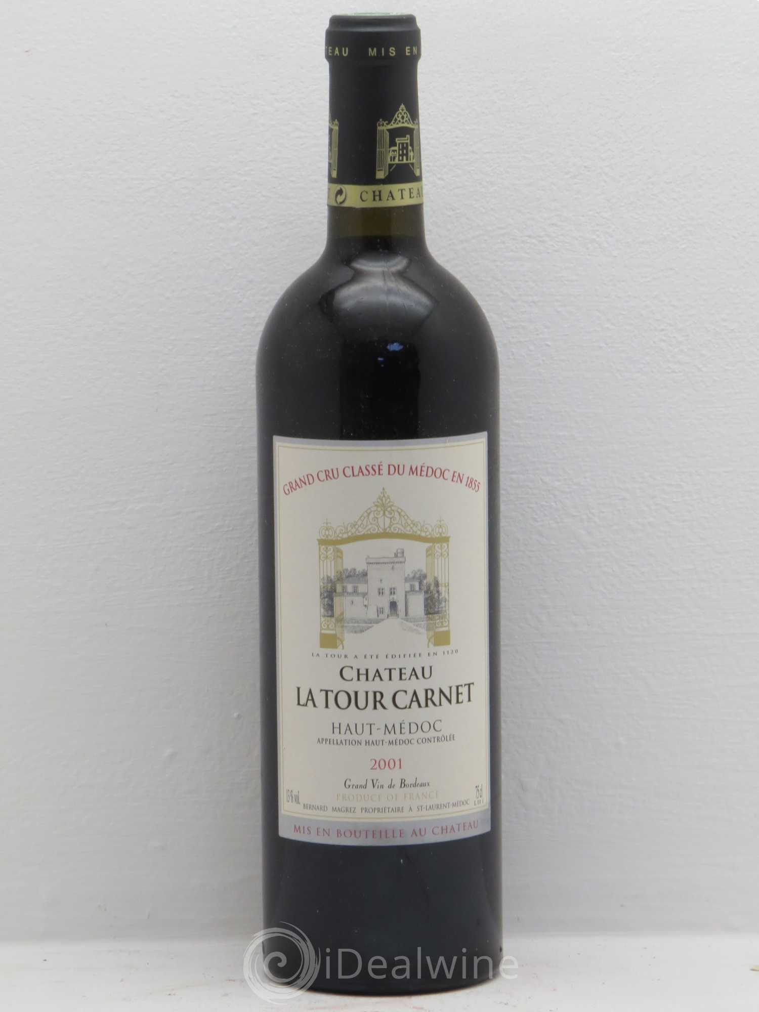 Château la Tour Carnet 4ème Grand Cru Classé 2001 - Lot de 1 bouteille - 0