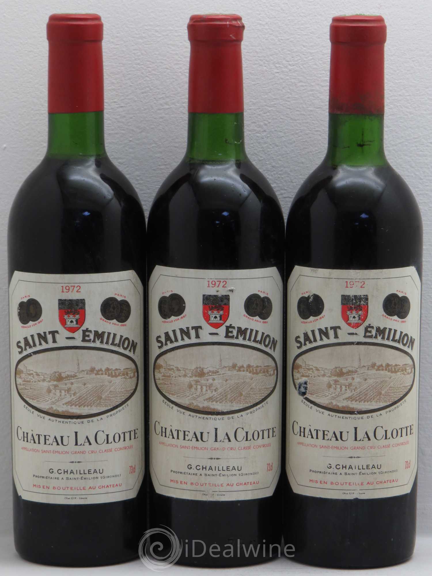 Château la Clotte 1972 - Lot de 3 bouteilles - 0