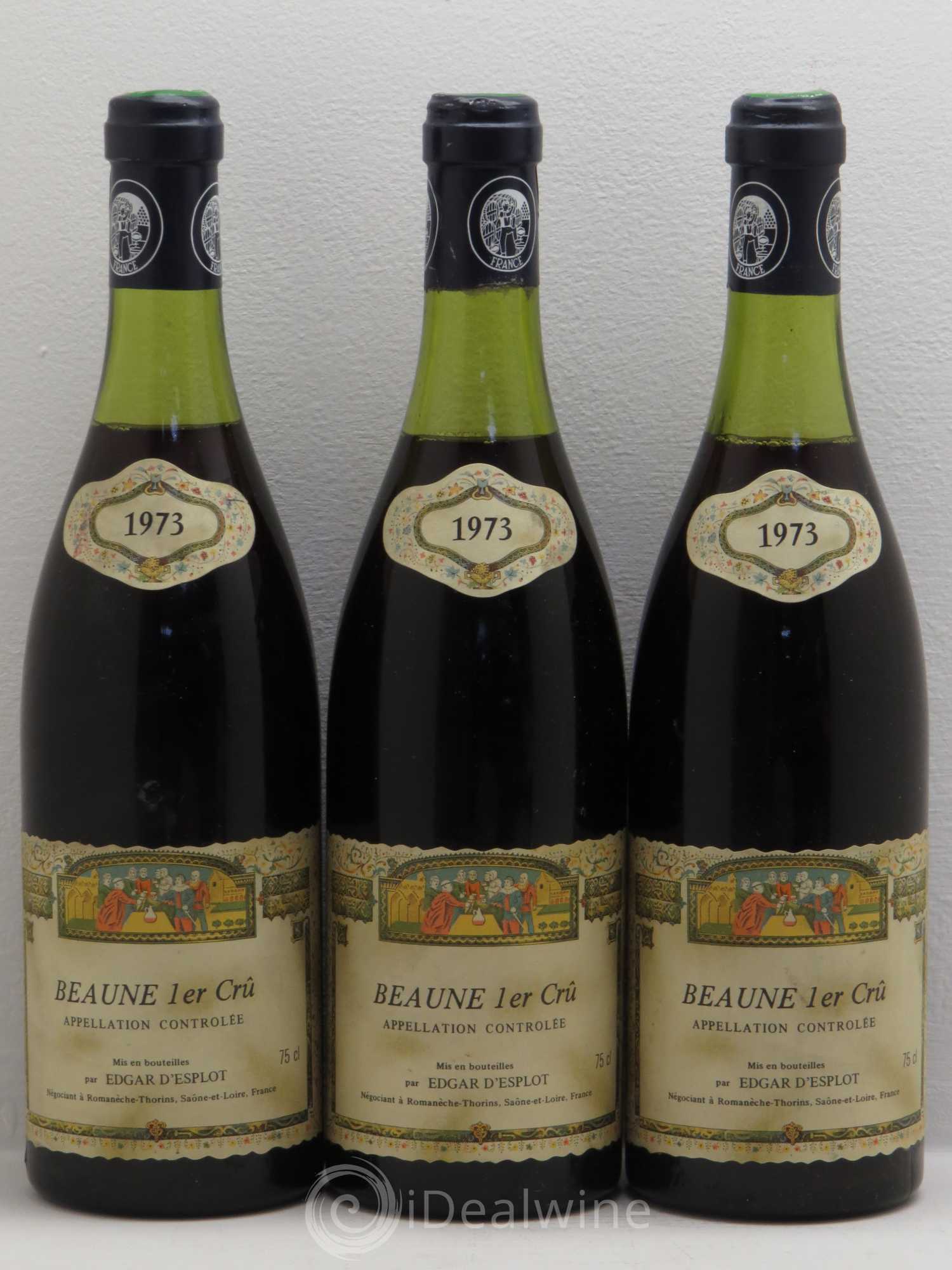 Beaune 1er Cru Edgar d'Esplot (Caps négoce)22/12/17 1973 - Posten von 3 Flaschen - 0